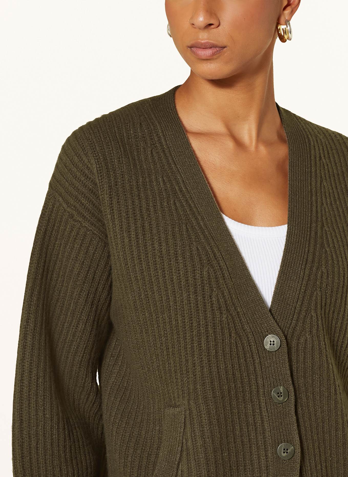 MOS MOSH Pletený kardigan MMWYNTER: KHAKI