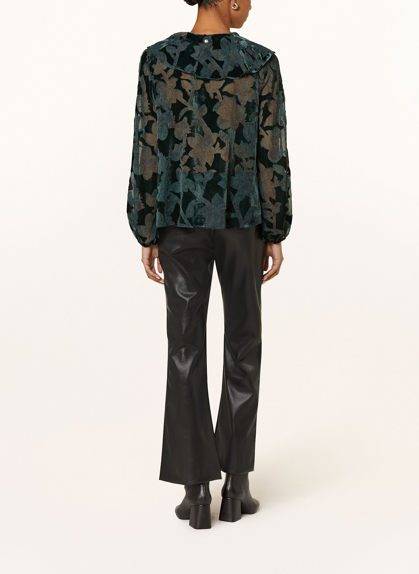 MOS MOSH Bluzka MMBASILE z wolantami: CIEMNOZIELONY / ZIELONY