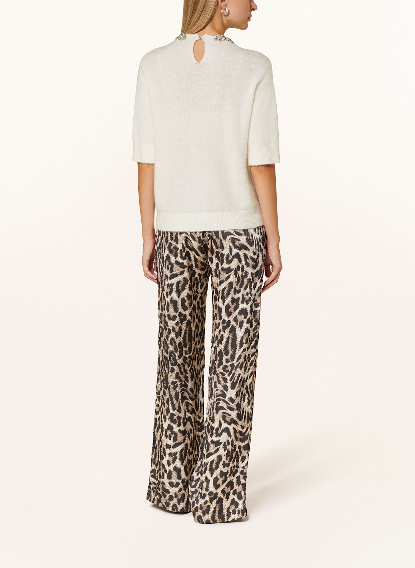 Grace Strickshirt mit abnehmbaren Schmucksteinen: CREME