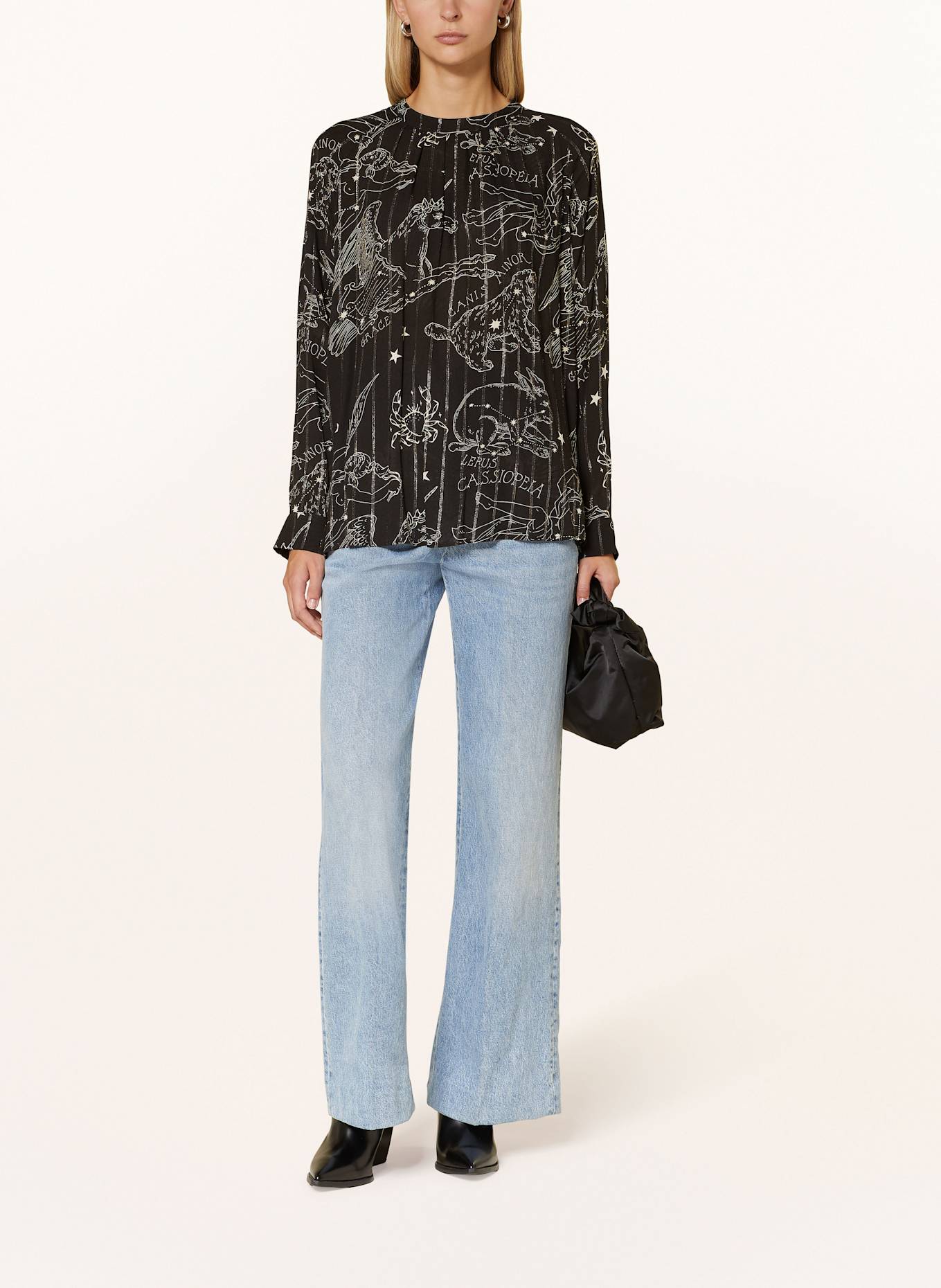 Grace Blusenshirt mit Glitzergarn: SCHWARZ / ECRU