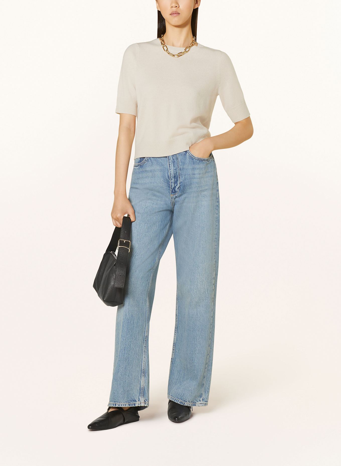 MRS & HUGS Knit shirt in cashmere: ECRU