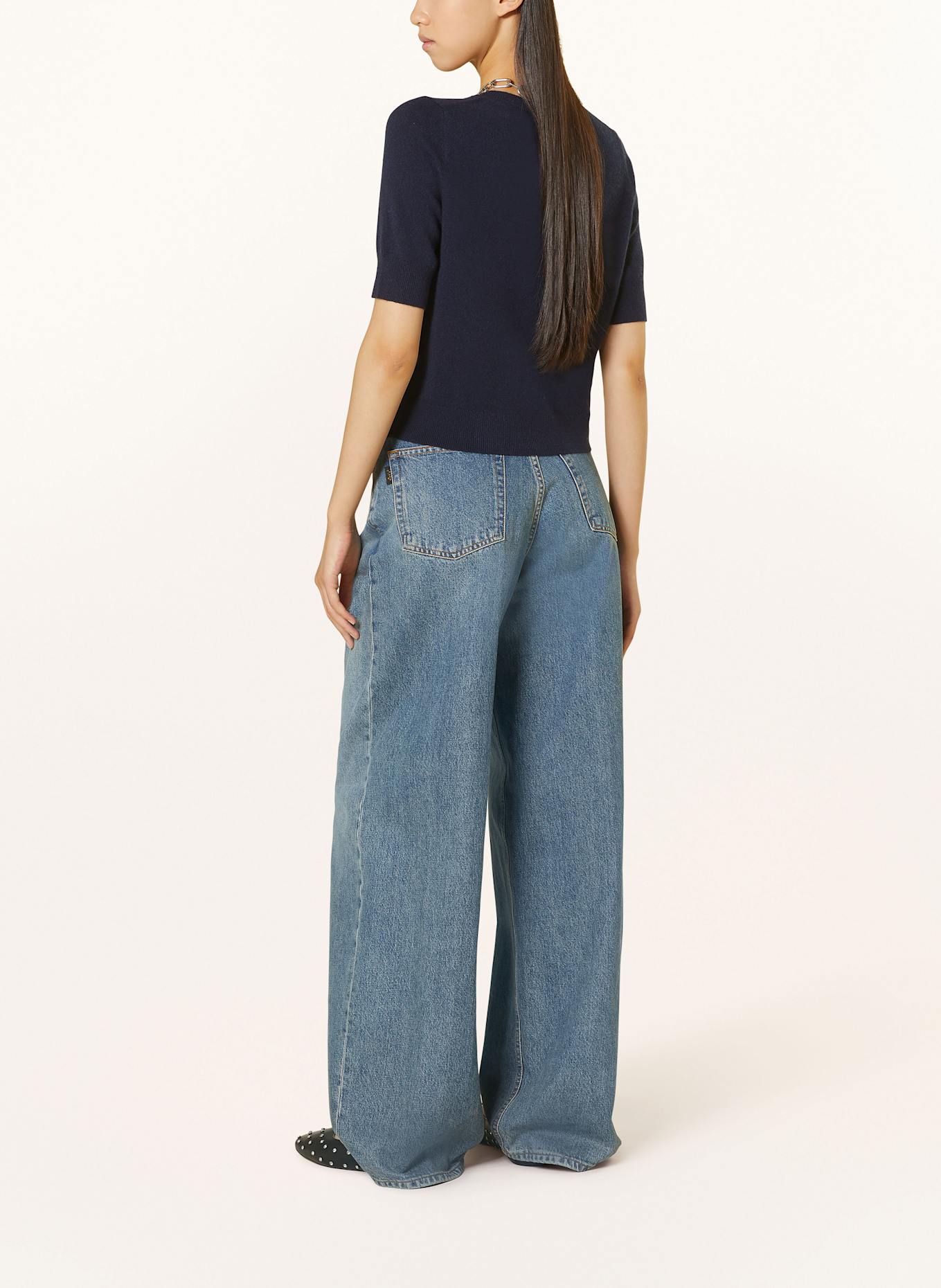 MRS & HUGS Strickshirt aus Cashmere: DUNKELBLAU