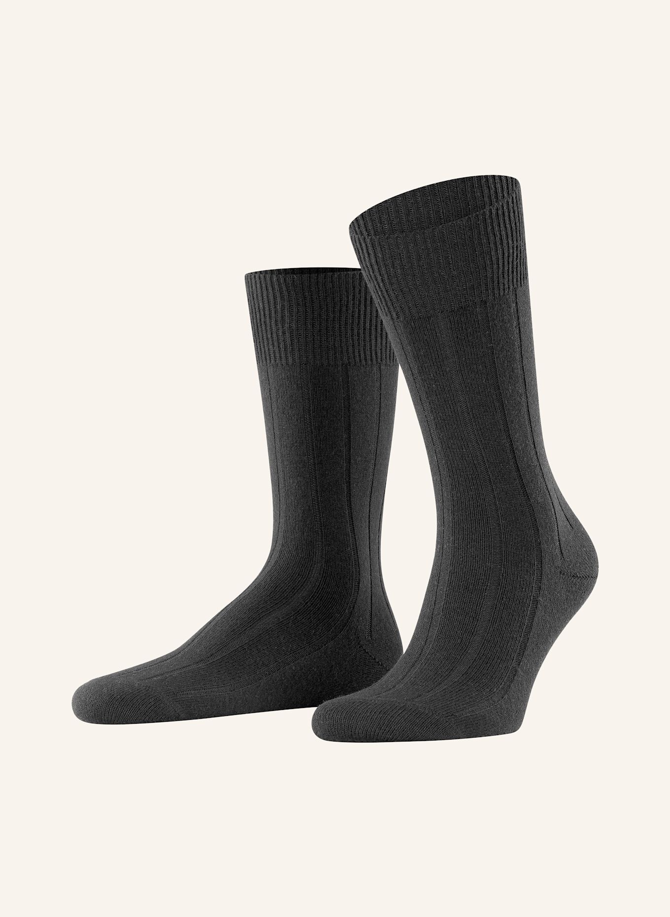 FALKE LHASA RIB socks with merino wool: 3000 BLACK