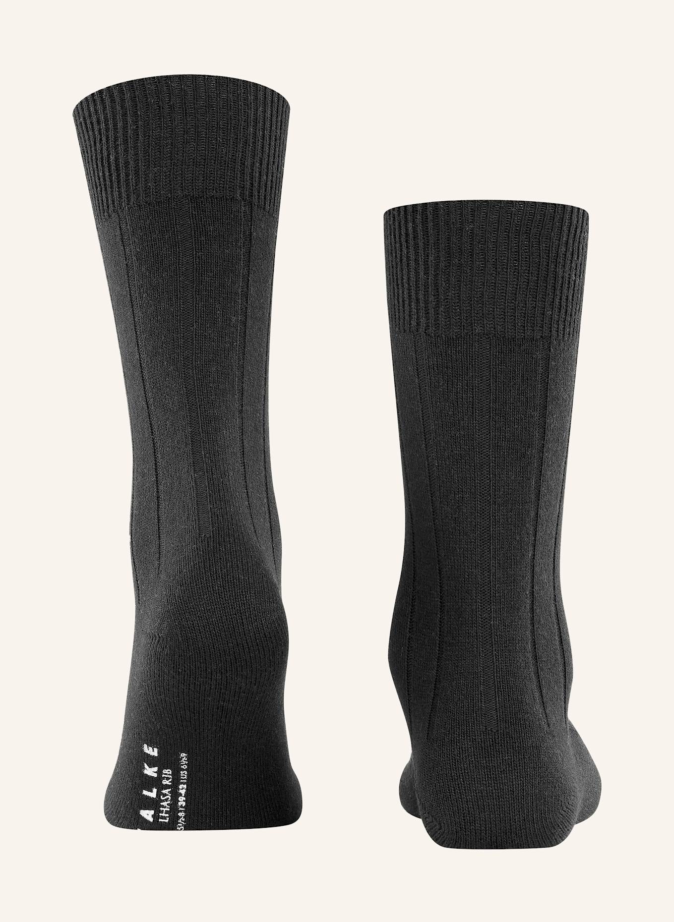 FALKE LHASA RIB socks with merino wool: 3000 BLACK