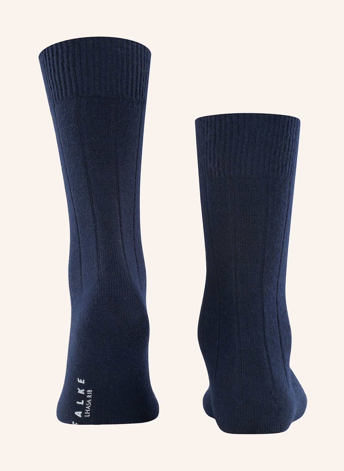 FALKE Strümpfe LHASA RIB mit Merinowolle: 6375 DARK NAVY