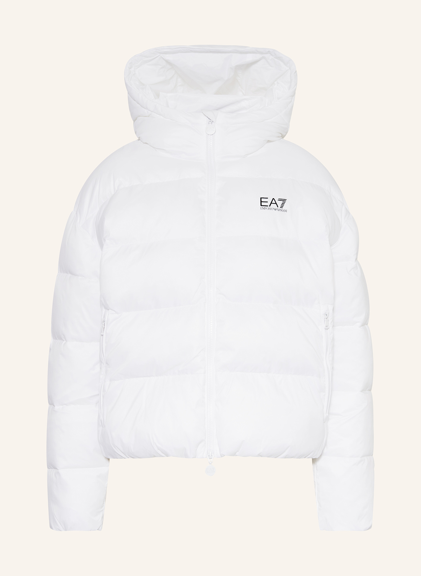 EA7 EMPORIO ARMANI Quilted jacket in white