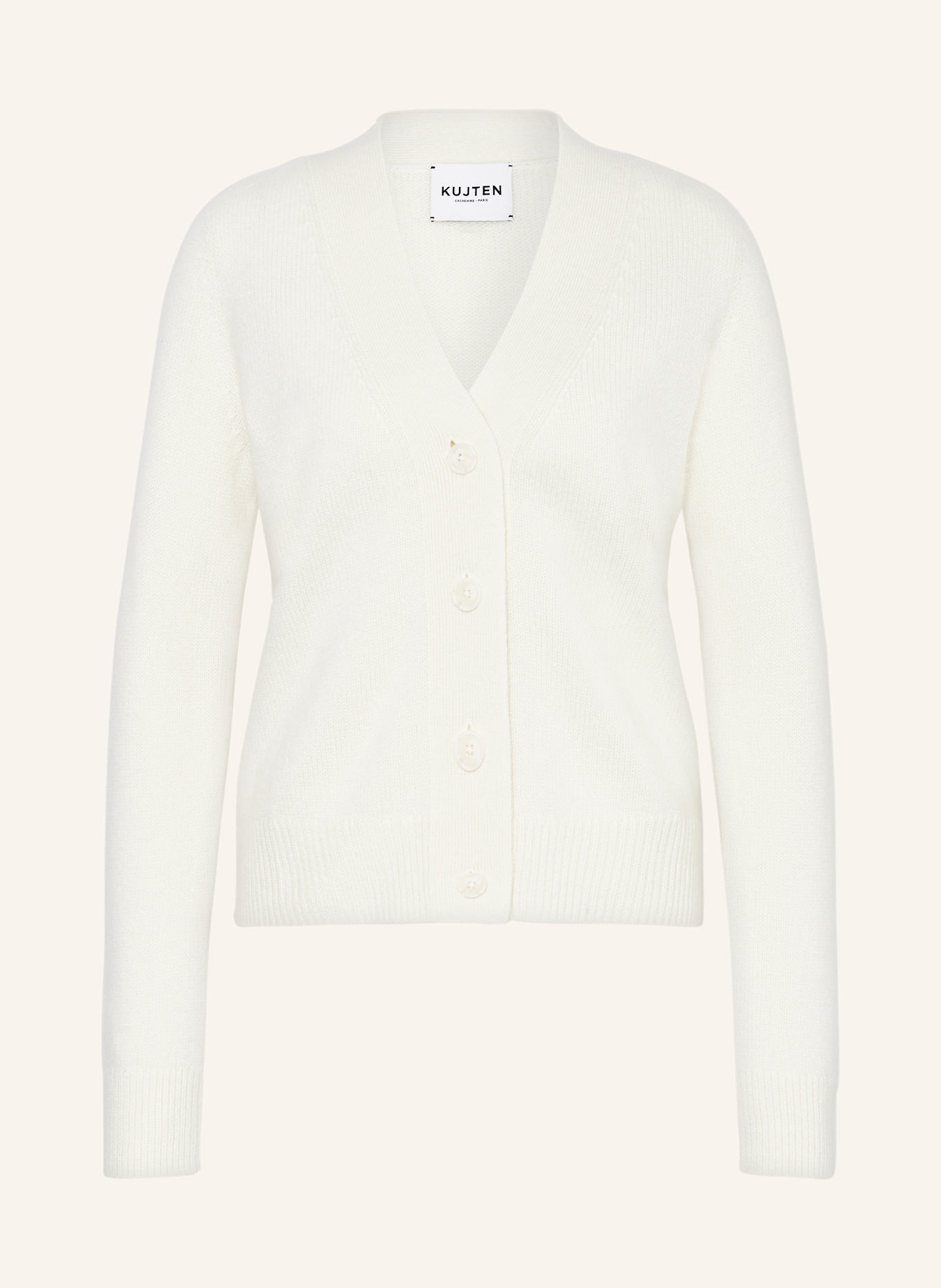 KUJTEN SARAH cashmere cardigan, Color: CREAM (Image 1)