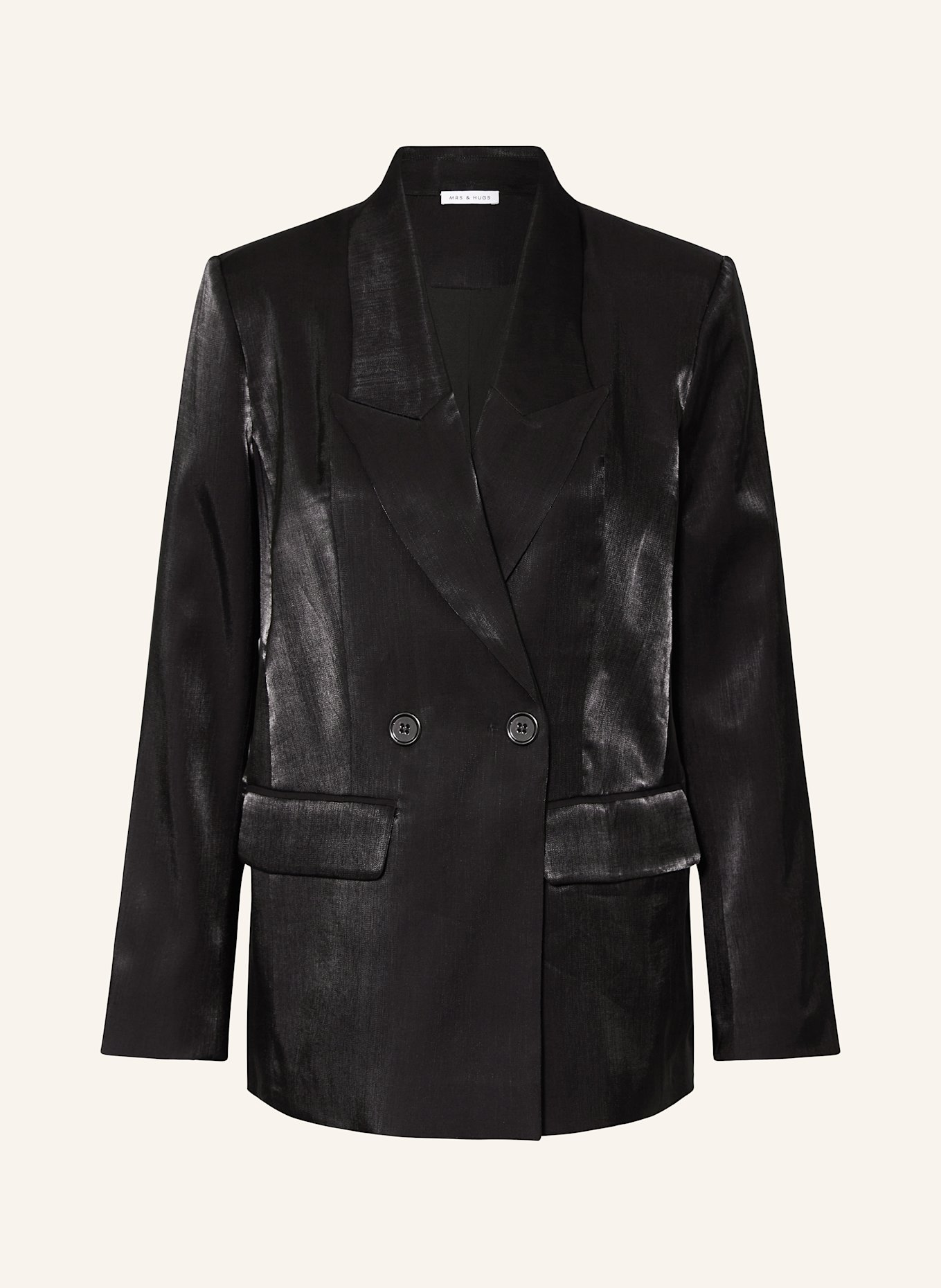 MRS & HUGS Satinblazer: SCHWARZ