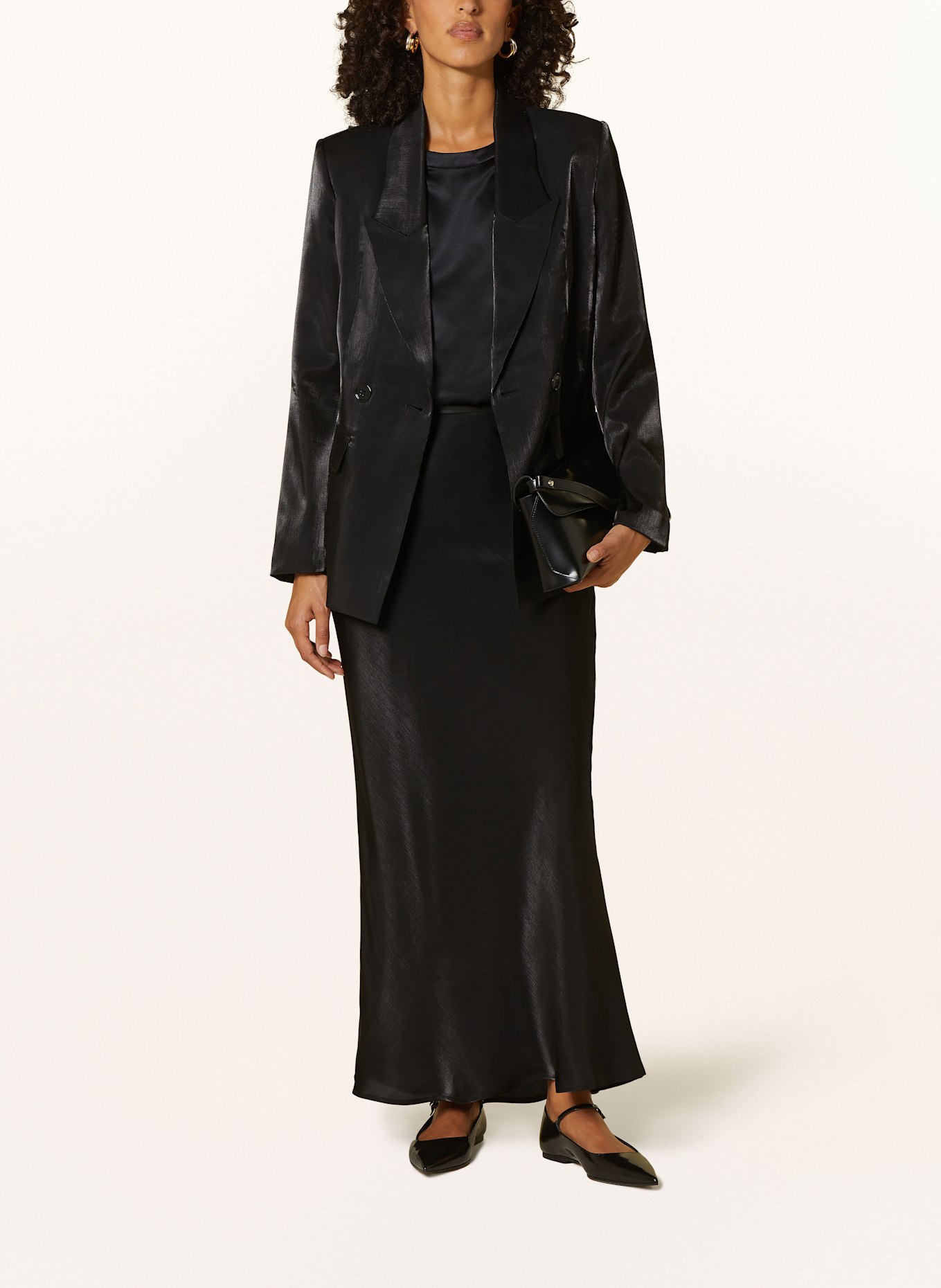 MRS & HUGS Satinblazer: SCHWARZ