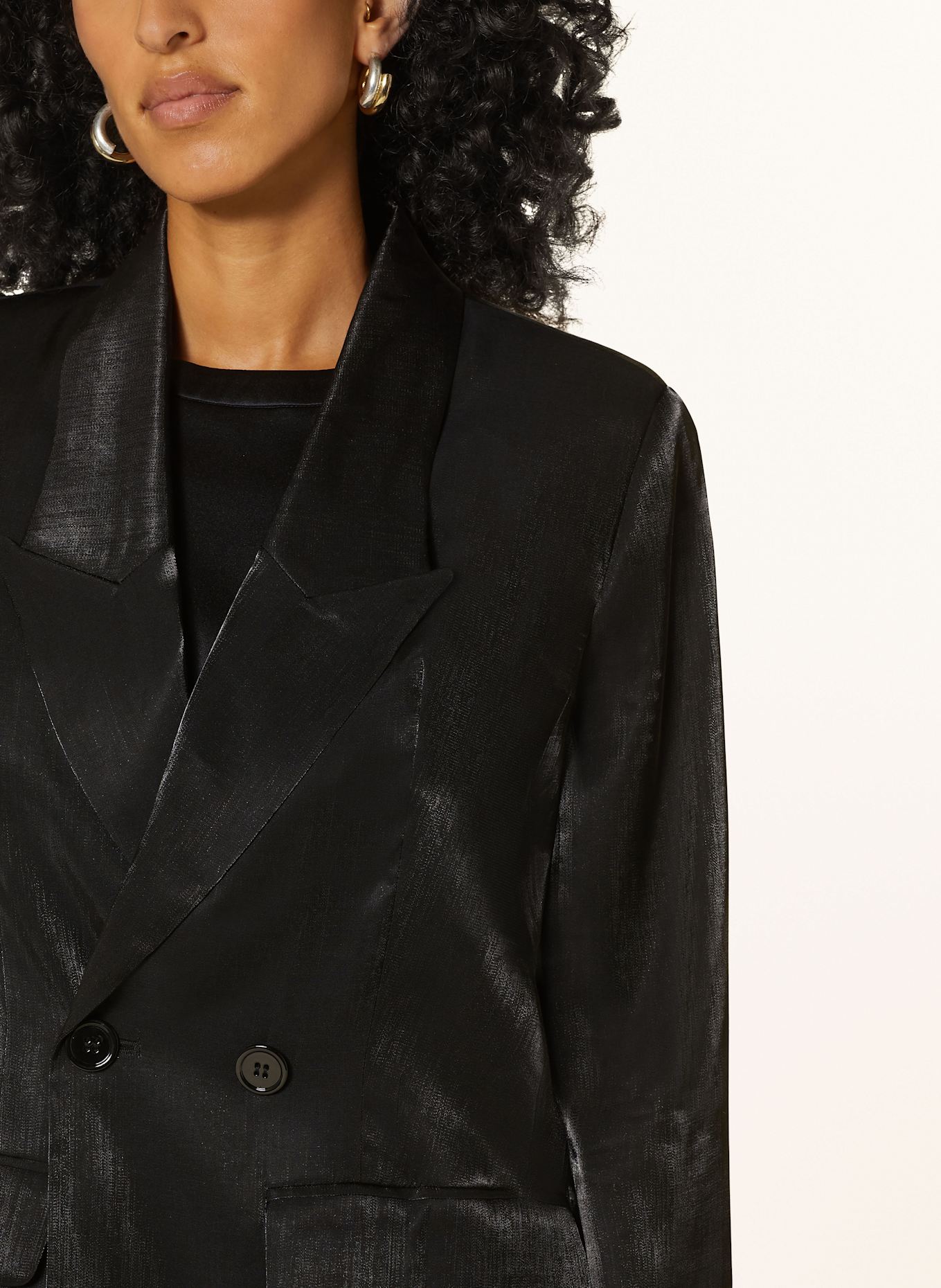 MRS HUGS Satin blazer in black