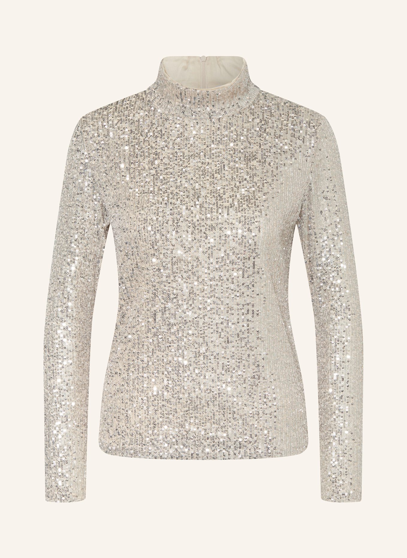 MRS & HUGS Long sleeve shirt with sequins: BEIGE