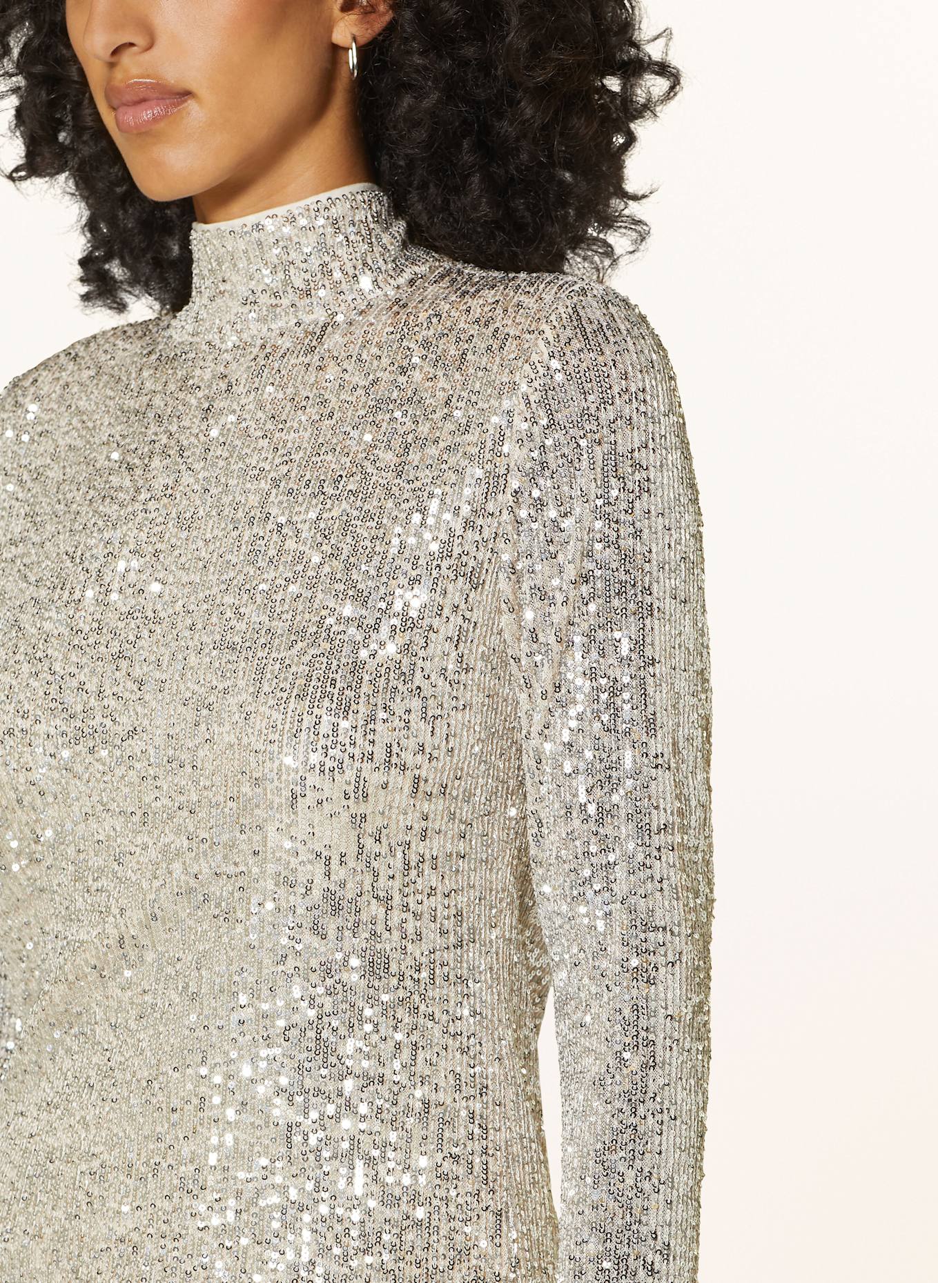 MRS & HUGS Long sleeve shirt with sequins: BEIGE