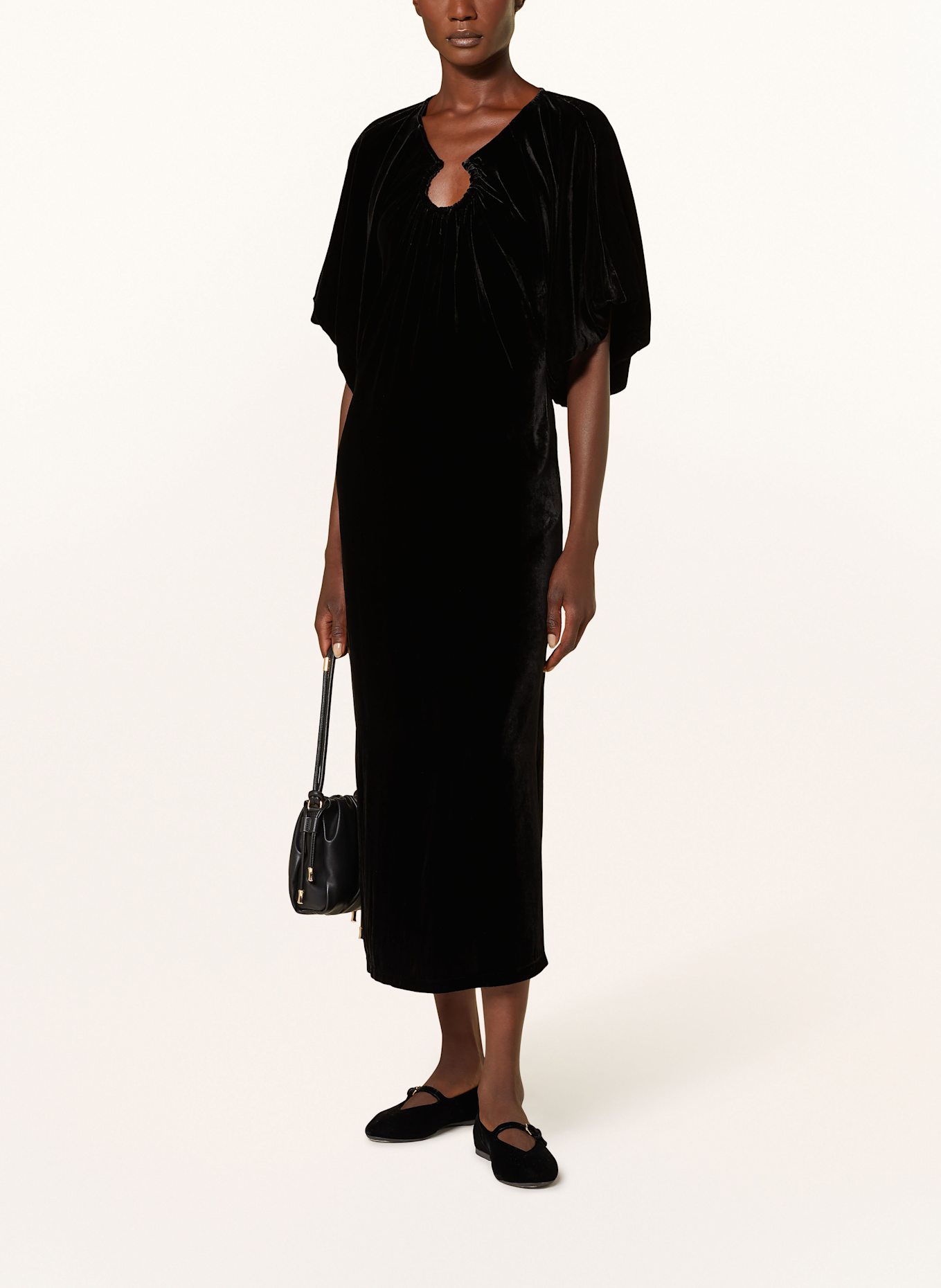 BY MALENE BIRGER ROSAE velvet dress: BLACK