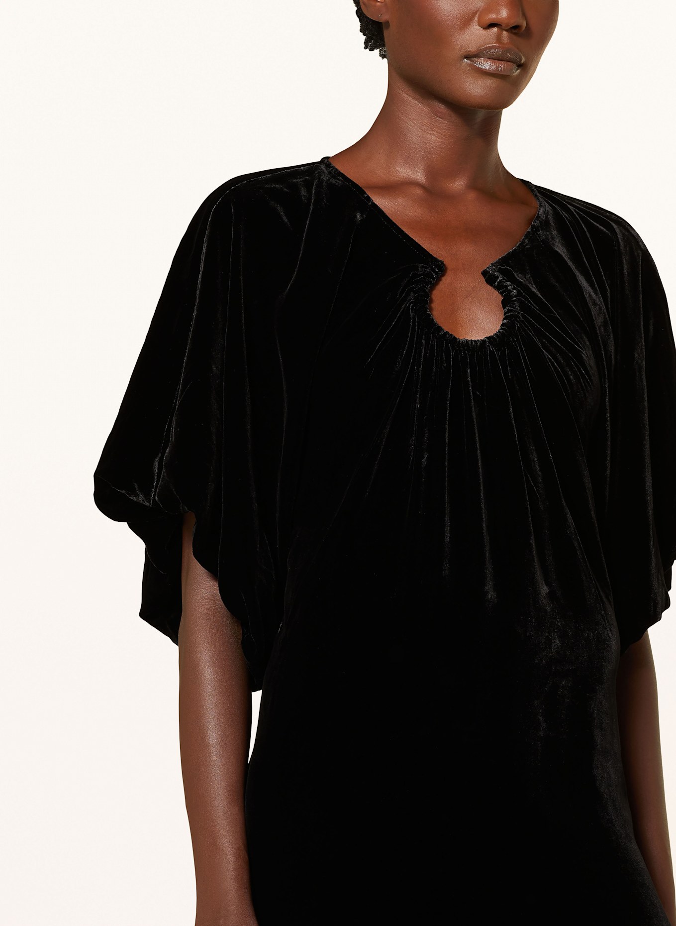 BY MALENE BIRGER ROSAE velvet dress: BLACK