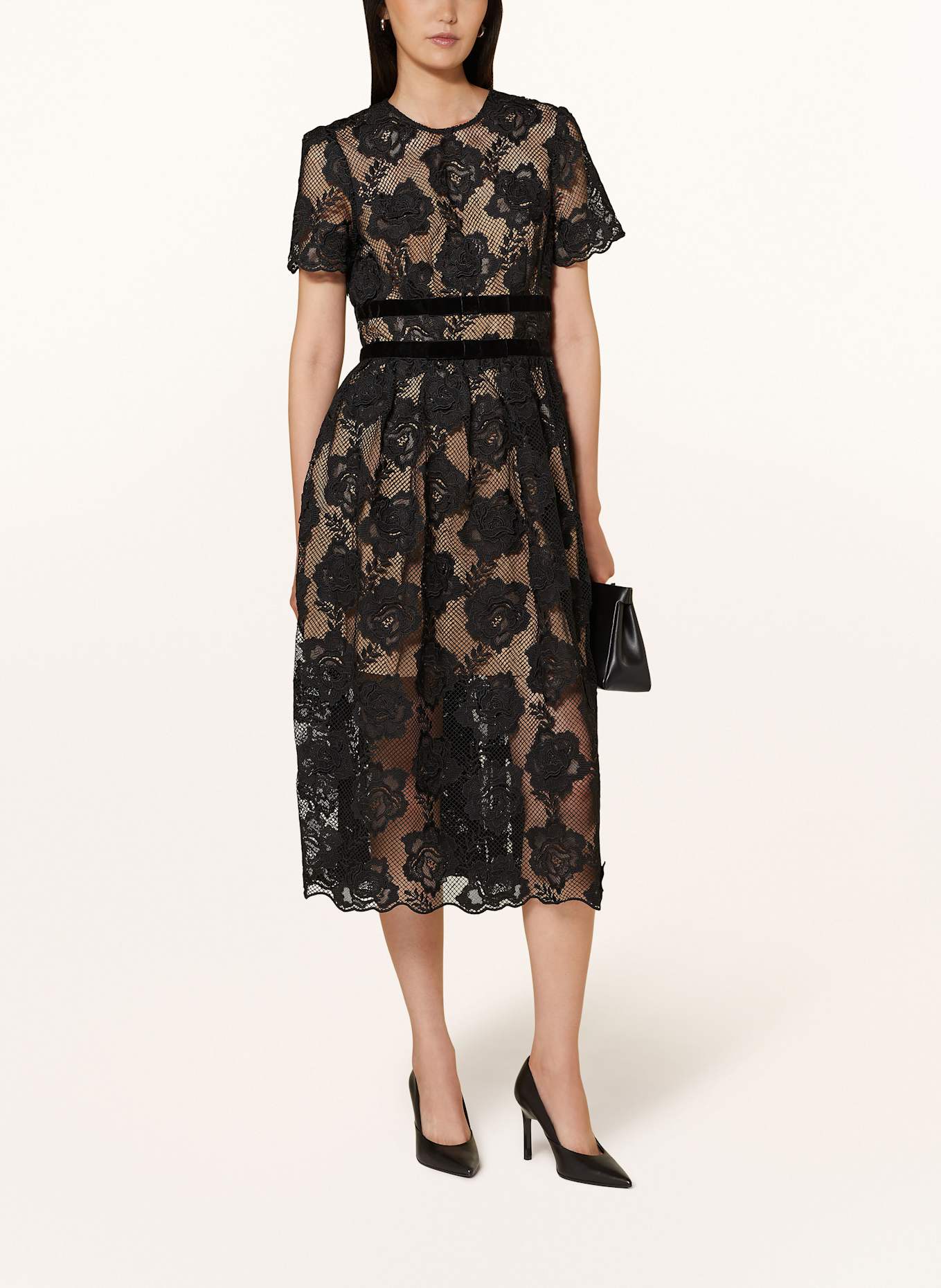 self-portrait Spitzenkleid: SCHWARZ