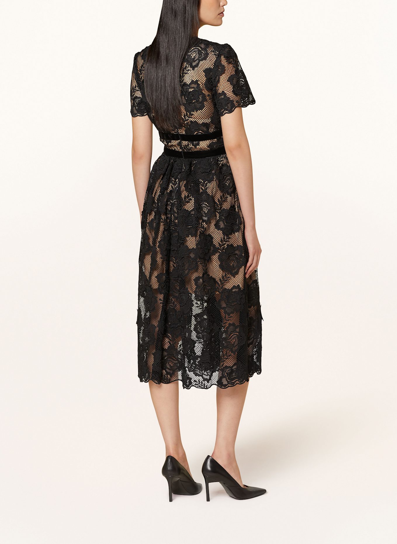 self-portrait Spitzenkleid: SCHWARZ