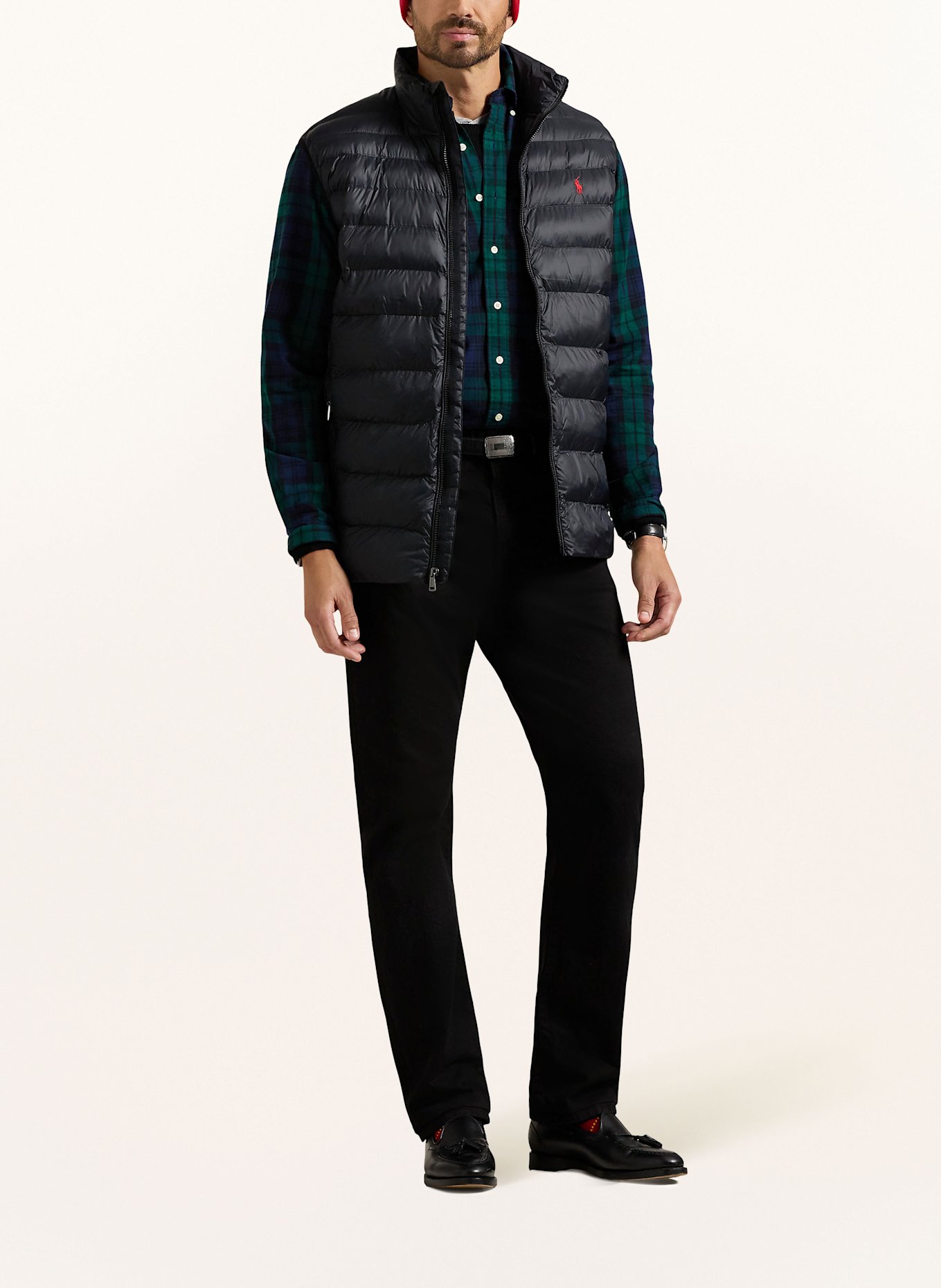 POLO RALPH LAUREN Big Tall Quilted vest in black