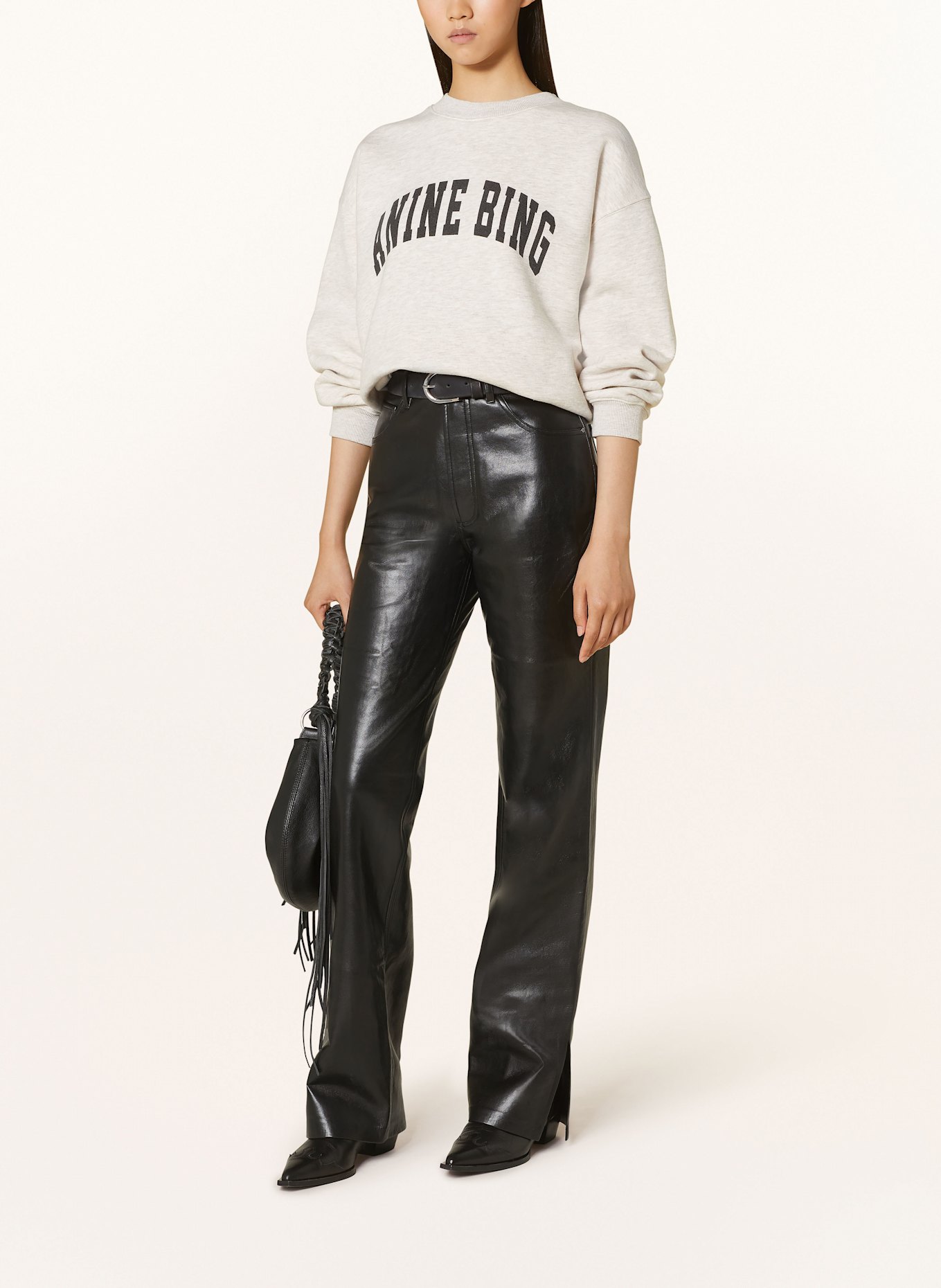 ANINE BING Lederhosen ROY: BLACK