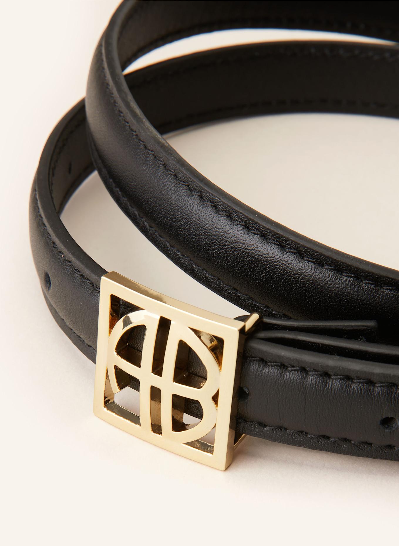 ANINE BING Leather belt: BLACK BLACK