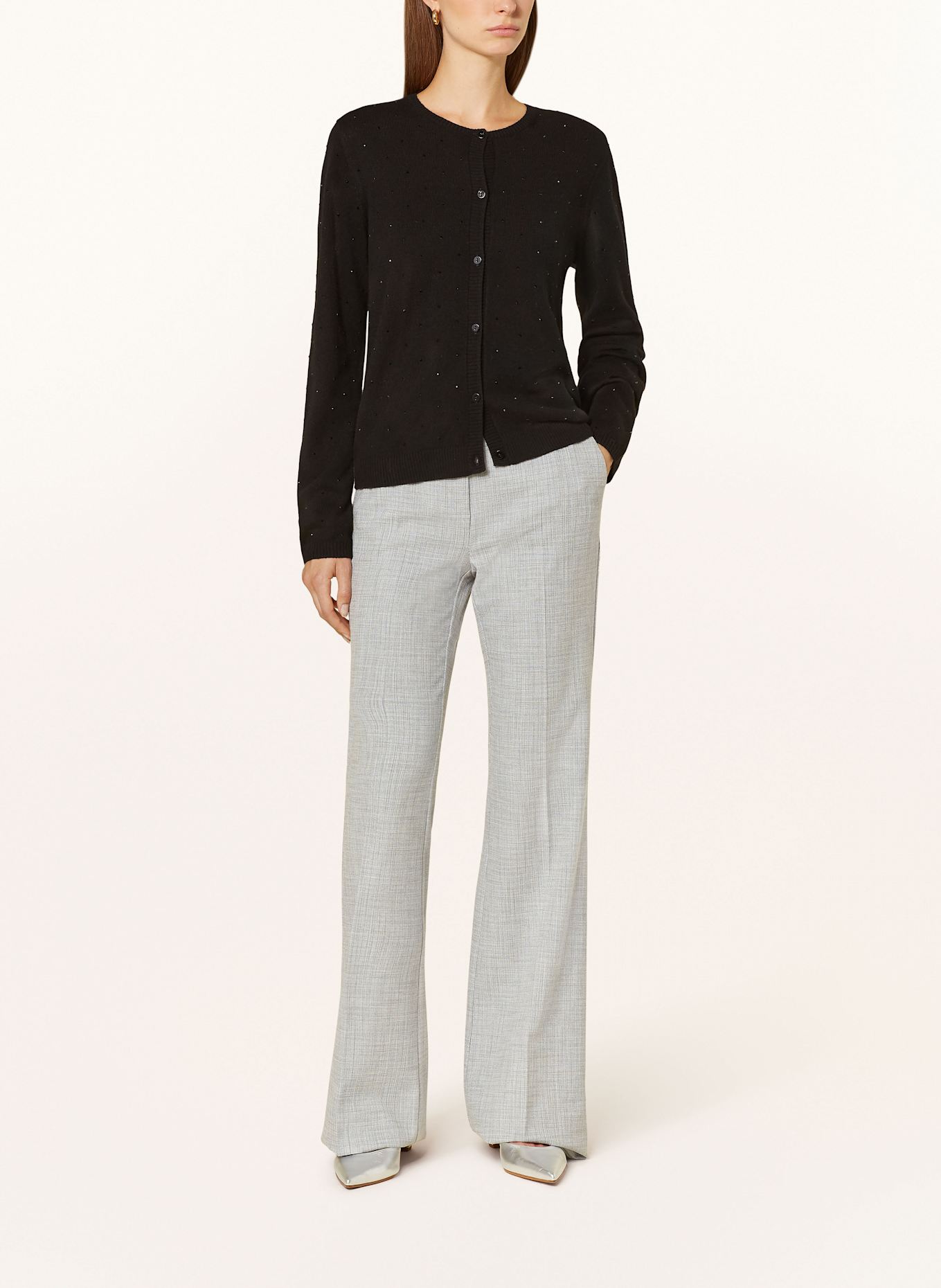 darling harbour Strickjacke mit Schmucksteinen: SCHWARZ