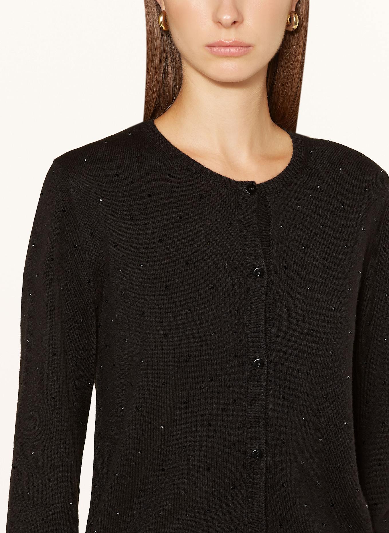 darling harbour Strickjacke mit Schmucksteinen: SCHWARZ