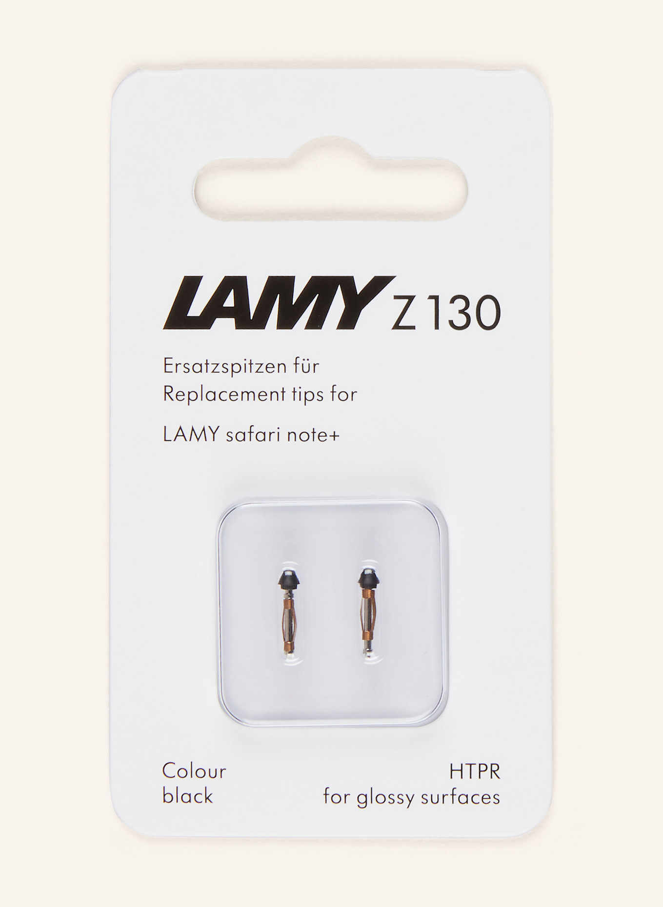 LAMY 2er-Set Ersatzspitzen Z130 für Schreibgerät SAFARI NOTE+: SCHWARZ / SILBER
