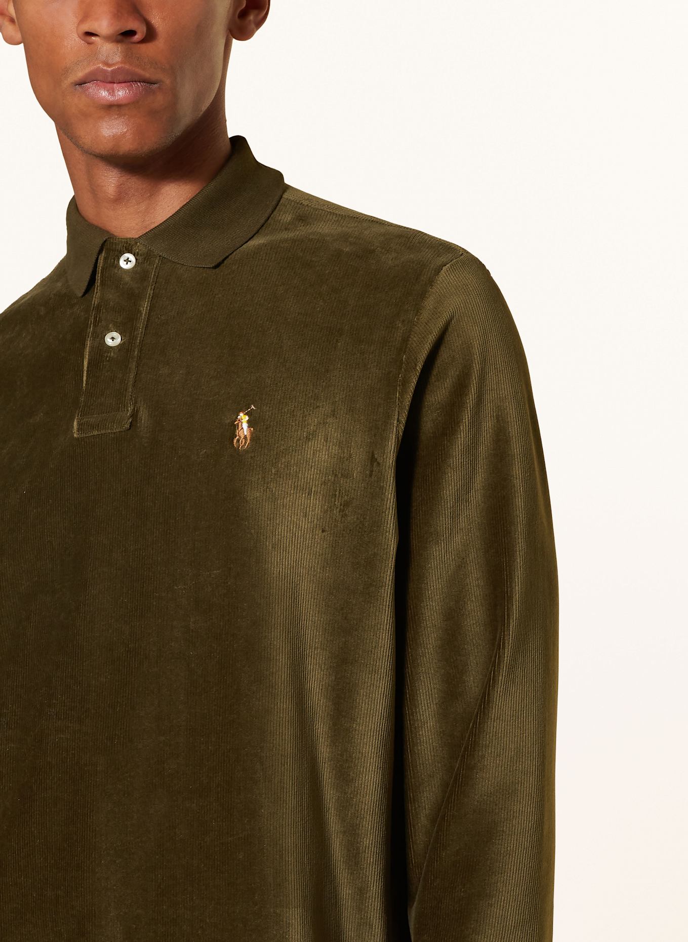 POLO RALPH LAUREN Cord-Poloshirt Classic Fit: OLIV