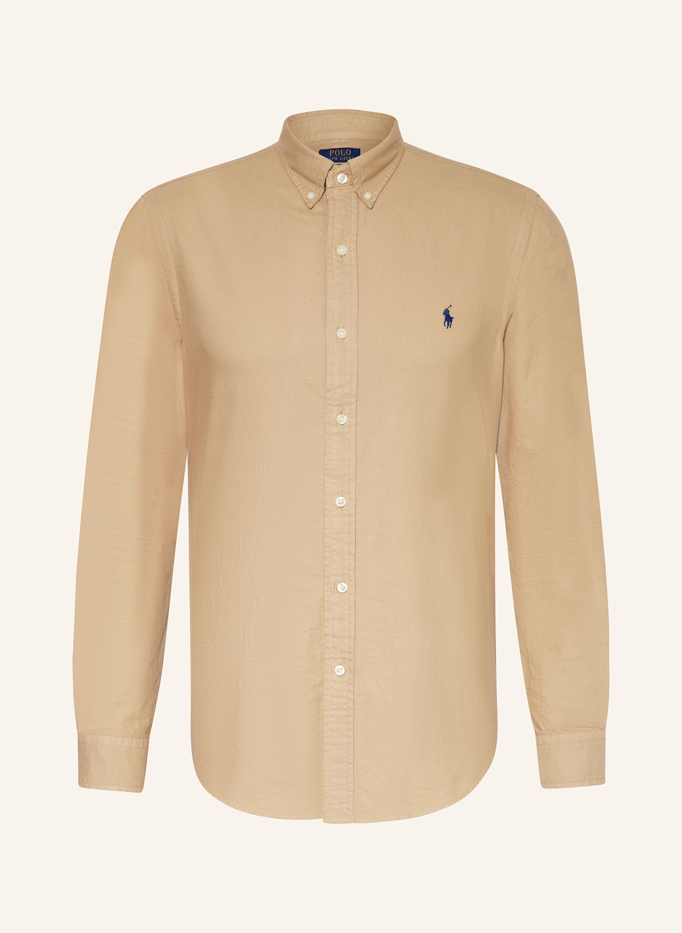 POLO RALPH LAUREN Oxford shirt slim fit in light brown