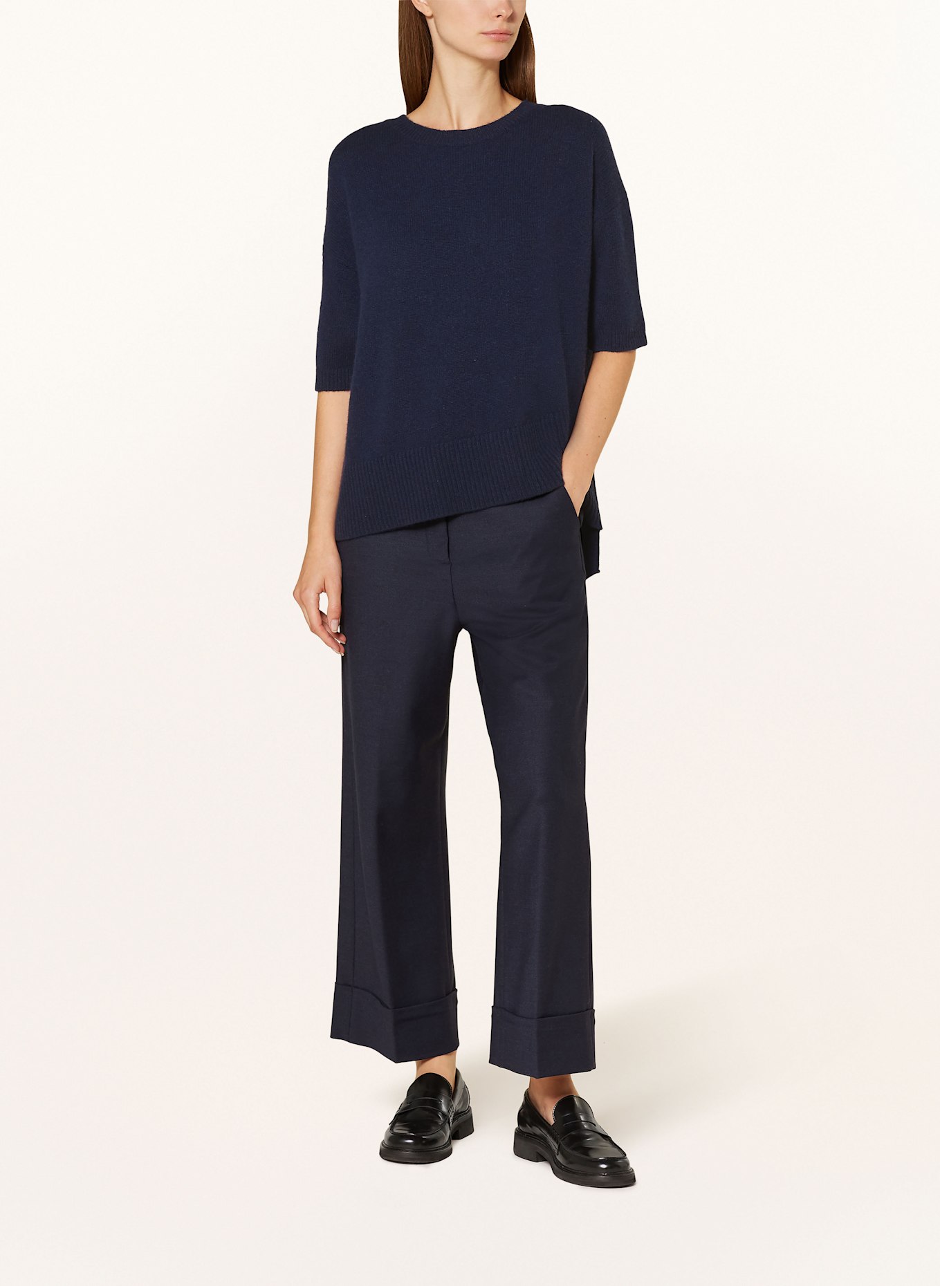 lilienfels Pull en cachemire tricoté: BLEU FONCÉ