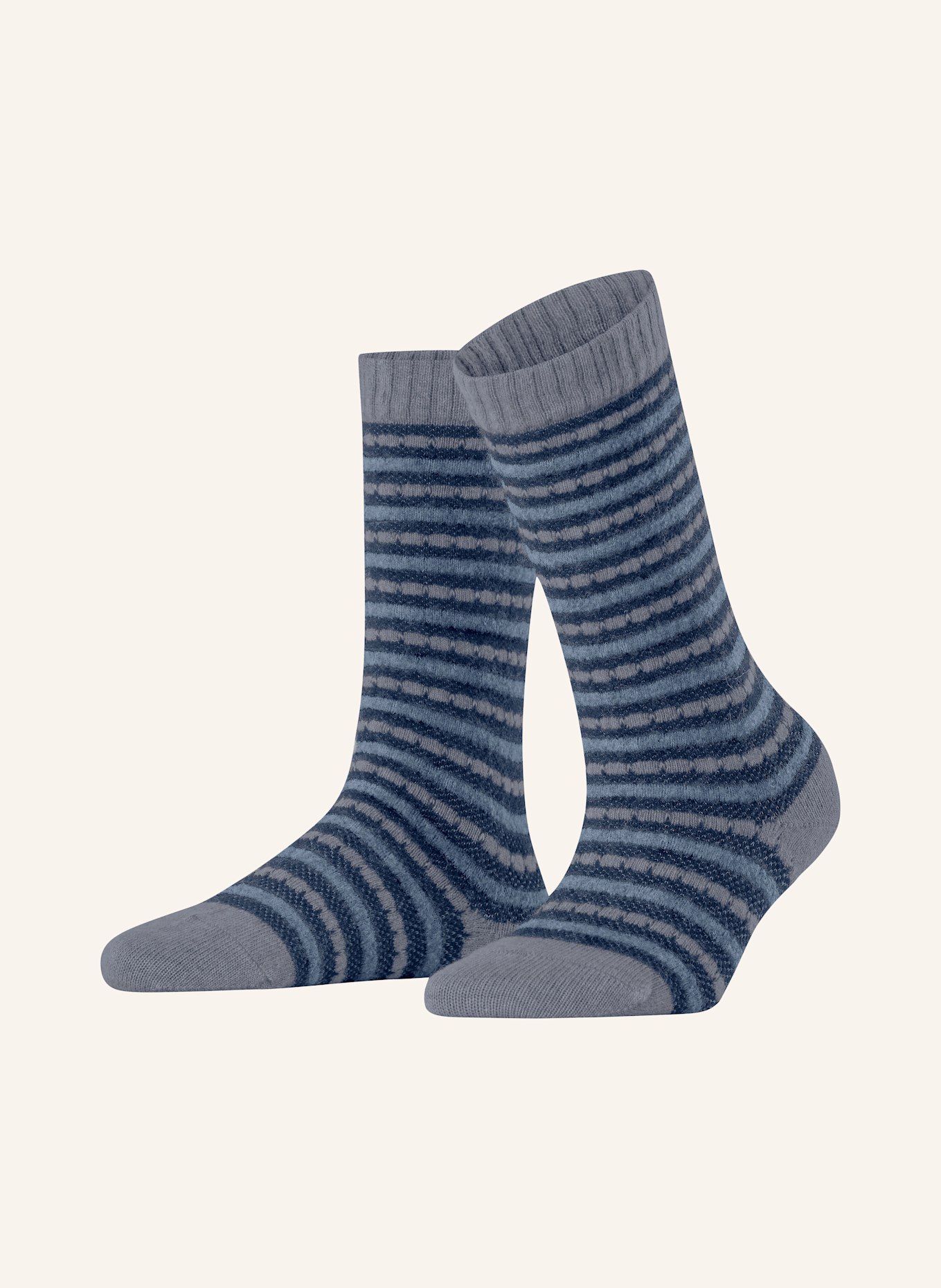 FALKE Socken FLUFF LINES: 3250 STEEL GREY