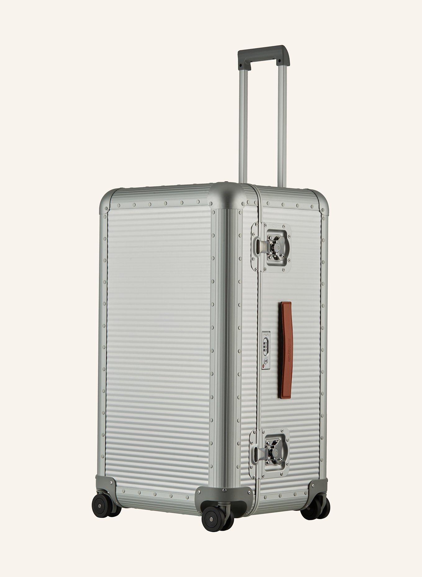 FPM Milano Trolley BANK TRUNK ON WHEELS: SILBER / ROT