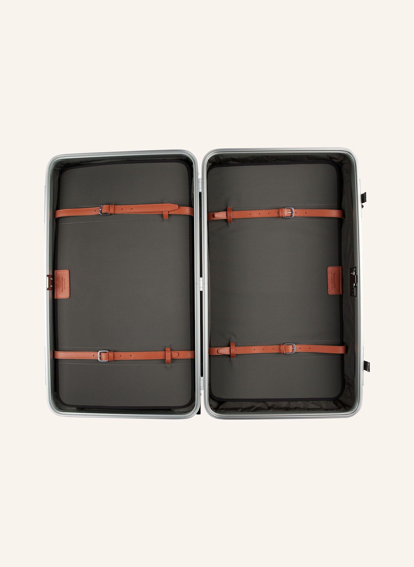 FPM Milano Trolley BANK TRUNK ON WHEELS: SILBER / ROT