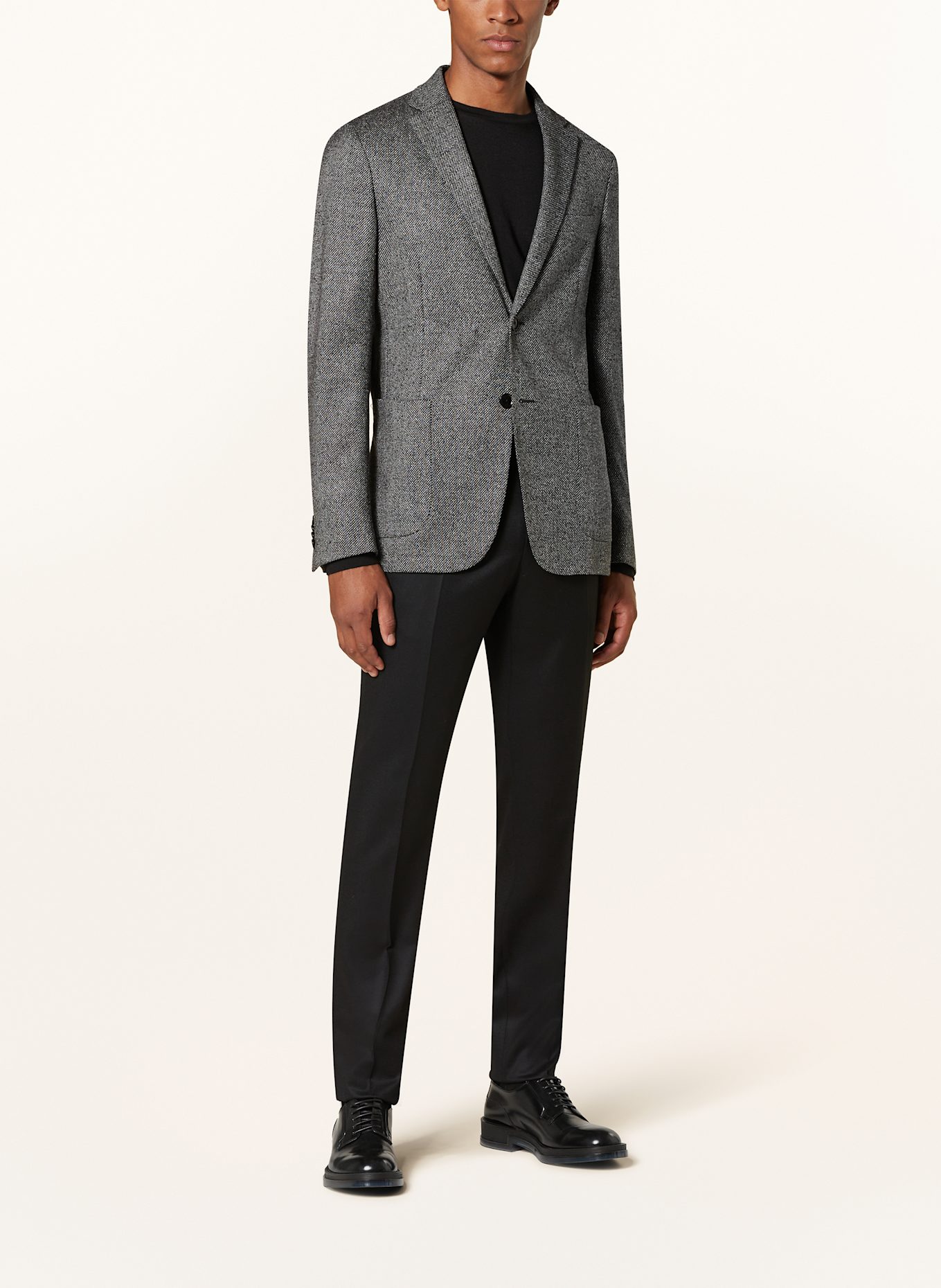 ZEGNA Tweed-Sakko Extra Slim Fit: SCHWARZ / WEISS