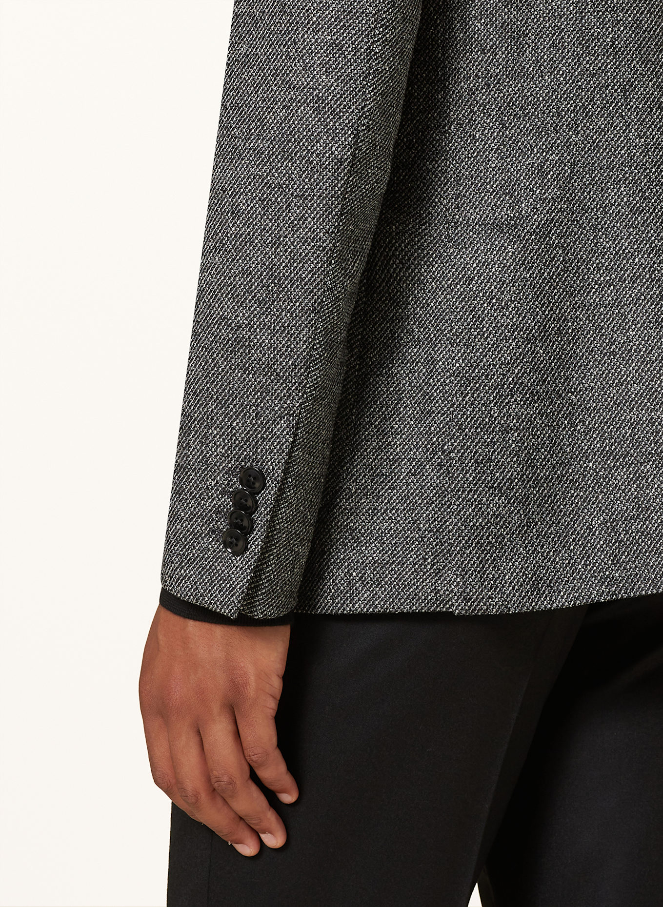 ZEGNA Tweed-Sakko Extra Slim Fit: SCHWARZ / WEISS