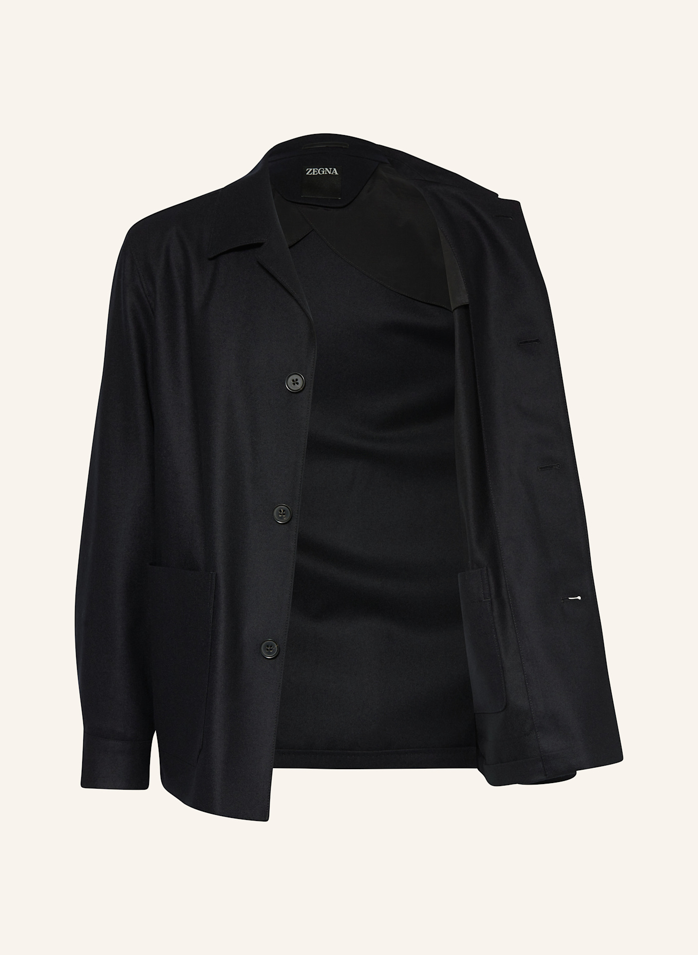 ZEGNA Anzugsakko Regular Fit aus Flanell, Farbe: BLACK BLACK (Bild 4)