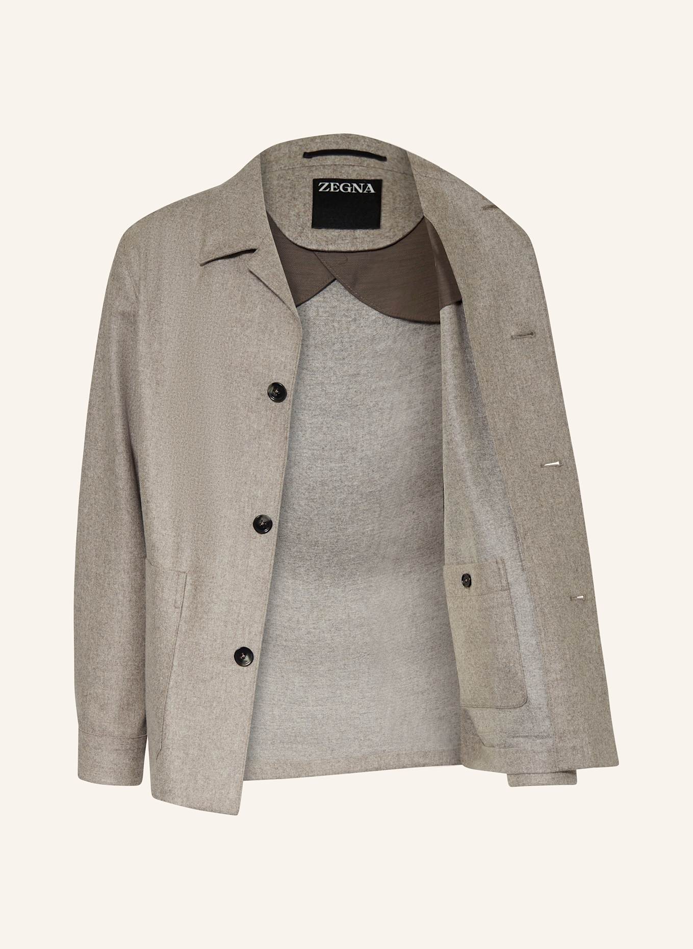 ZEGNA Overjacket: TAUPE