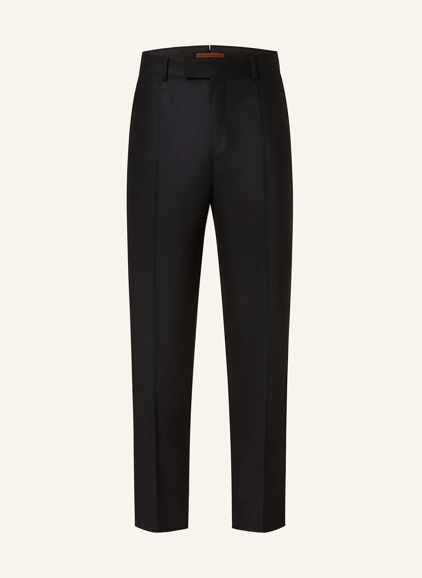 ZEGNA Suit trousers pleated fit in flannel, Color: BLACK BLACK (Image 1)