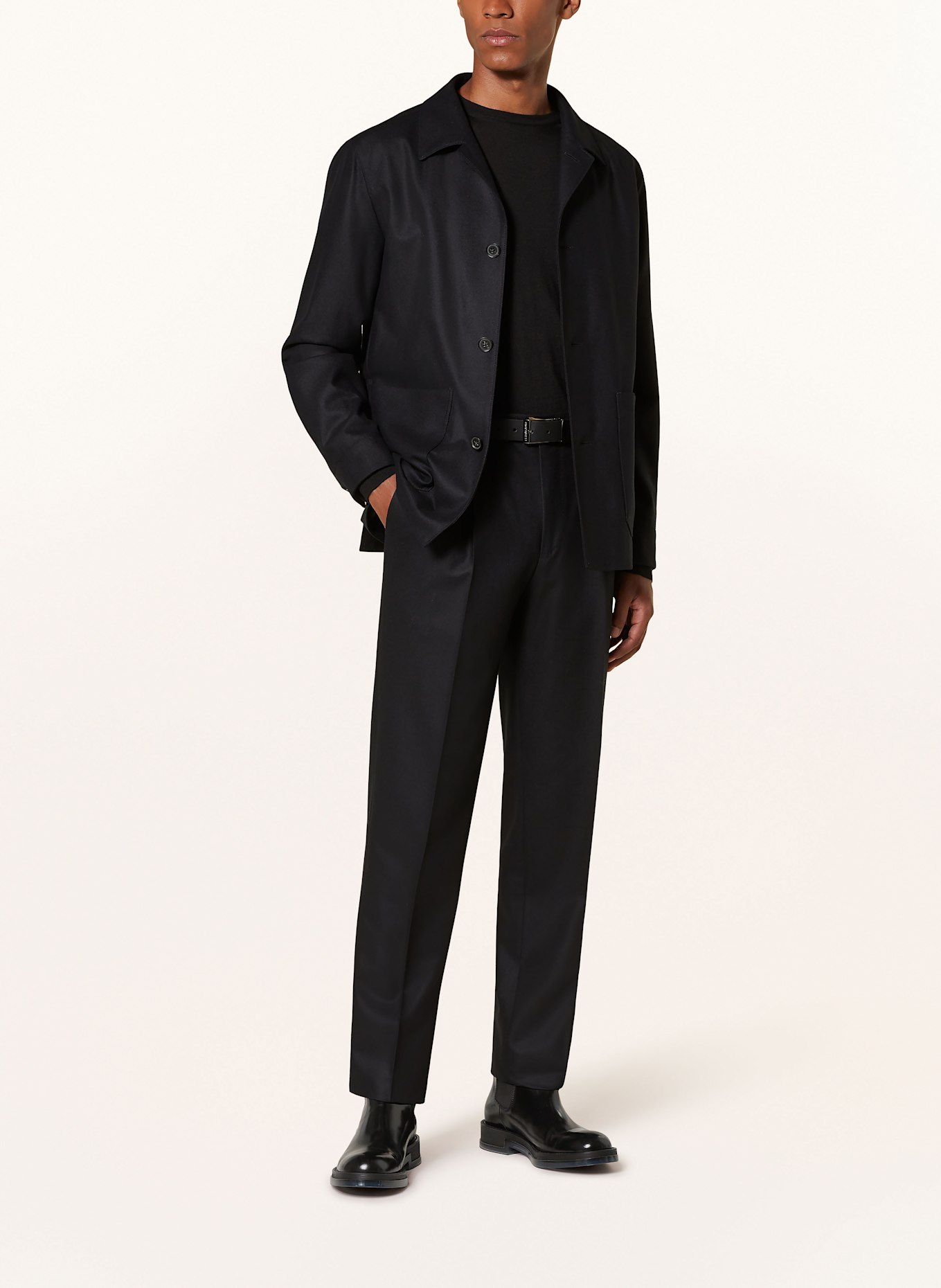 ZEGNA Suit trousers pleated fit in flannel, Color: BLACK BLACK (Image 2)