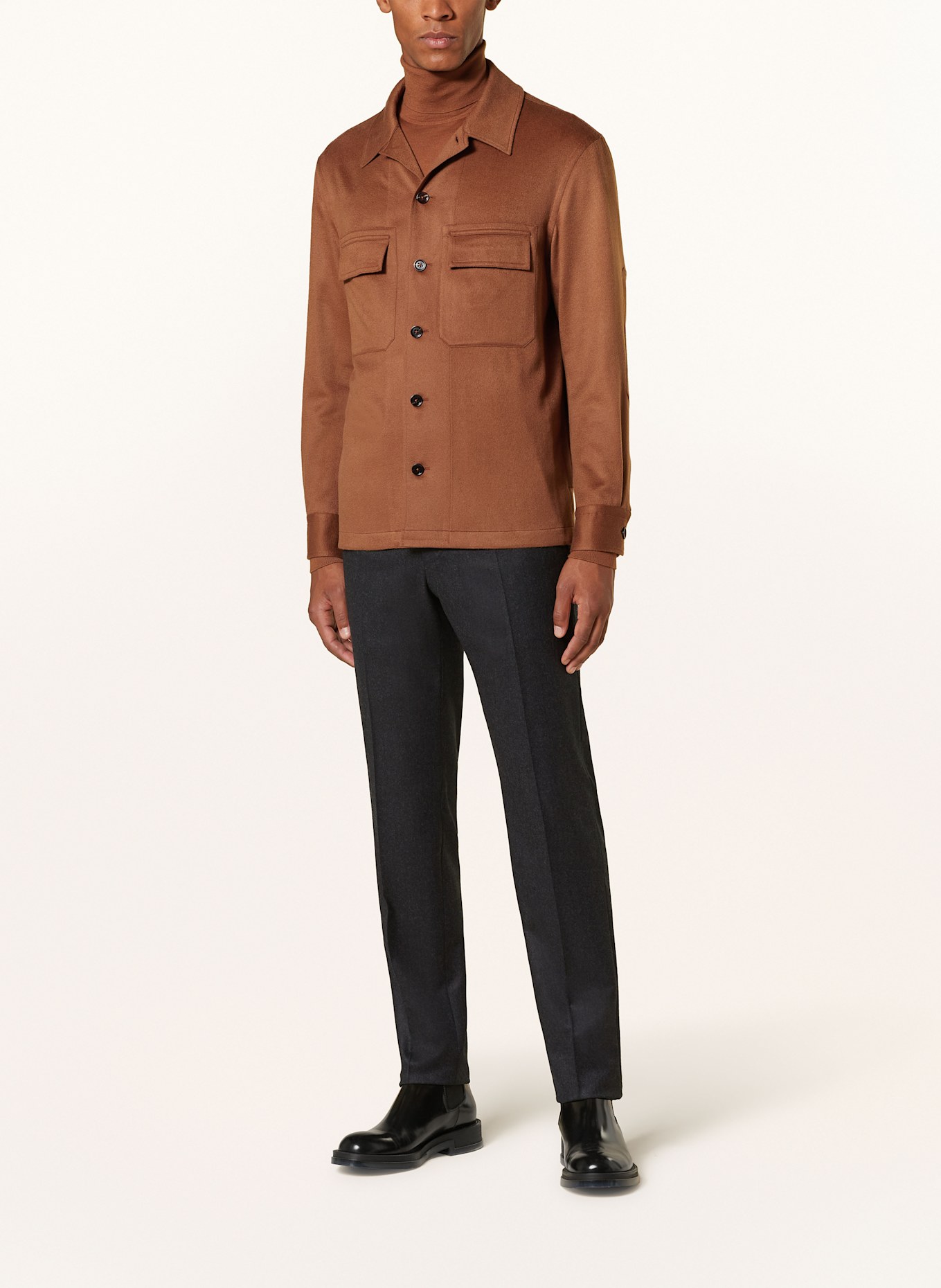 ZEGNA Cashmere-Overjacket ALBA: DUNKELBRAUN