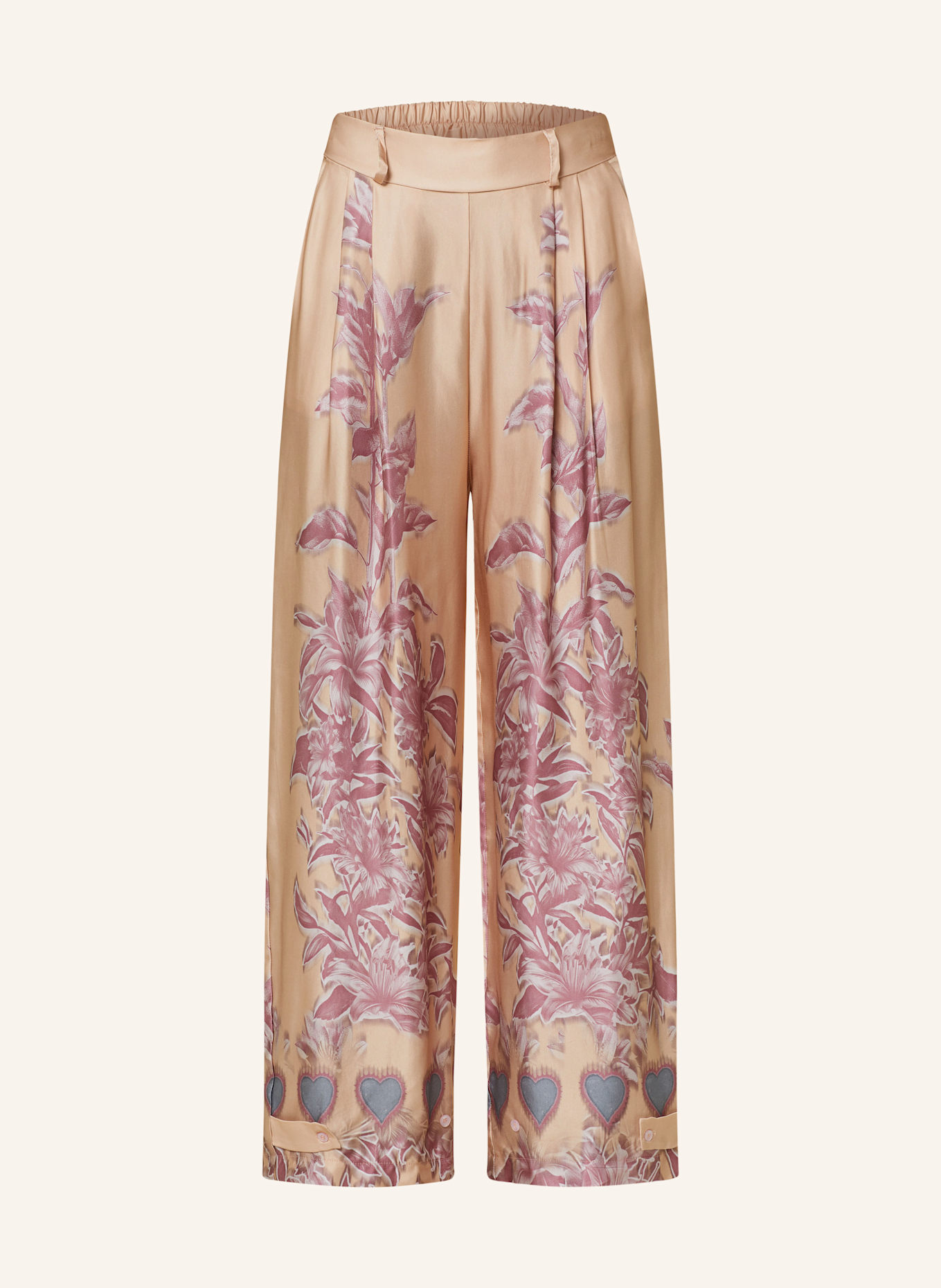 miss goodlife 7/8 trousers made of satin, Color: NUDE/ ROSE (Image 1)