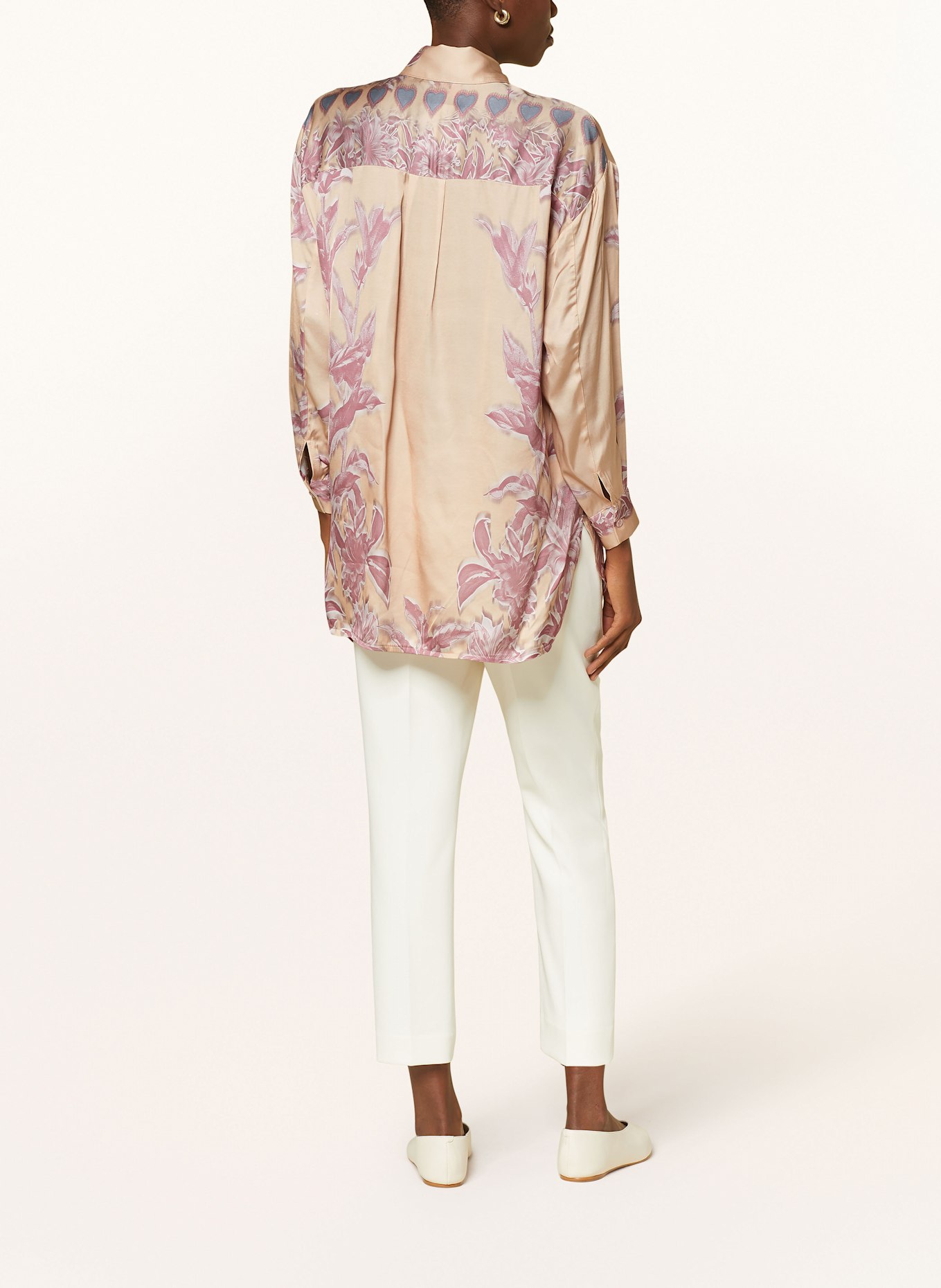 miss goodlife Satin shirt blouse, Color: ROSE/ LIGHT RED/ LIGHT GRAY (Image 3)