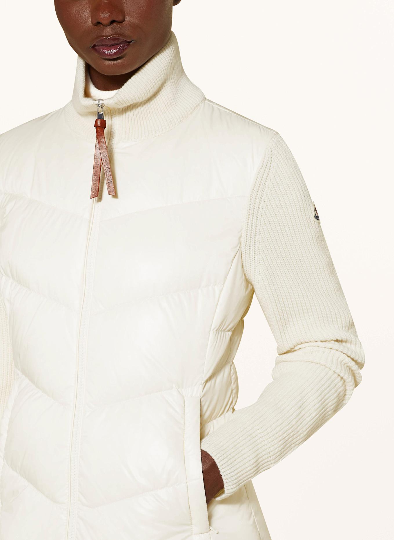 MONCLER Down jacket in mixed materials: ECRU