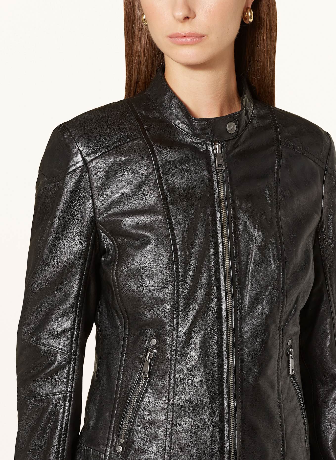 MAURITIUS Leather jacket GWKEILI LASV, Color: BLACK (Image 4)