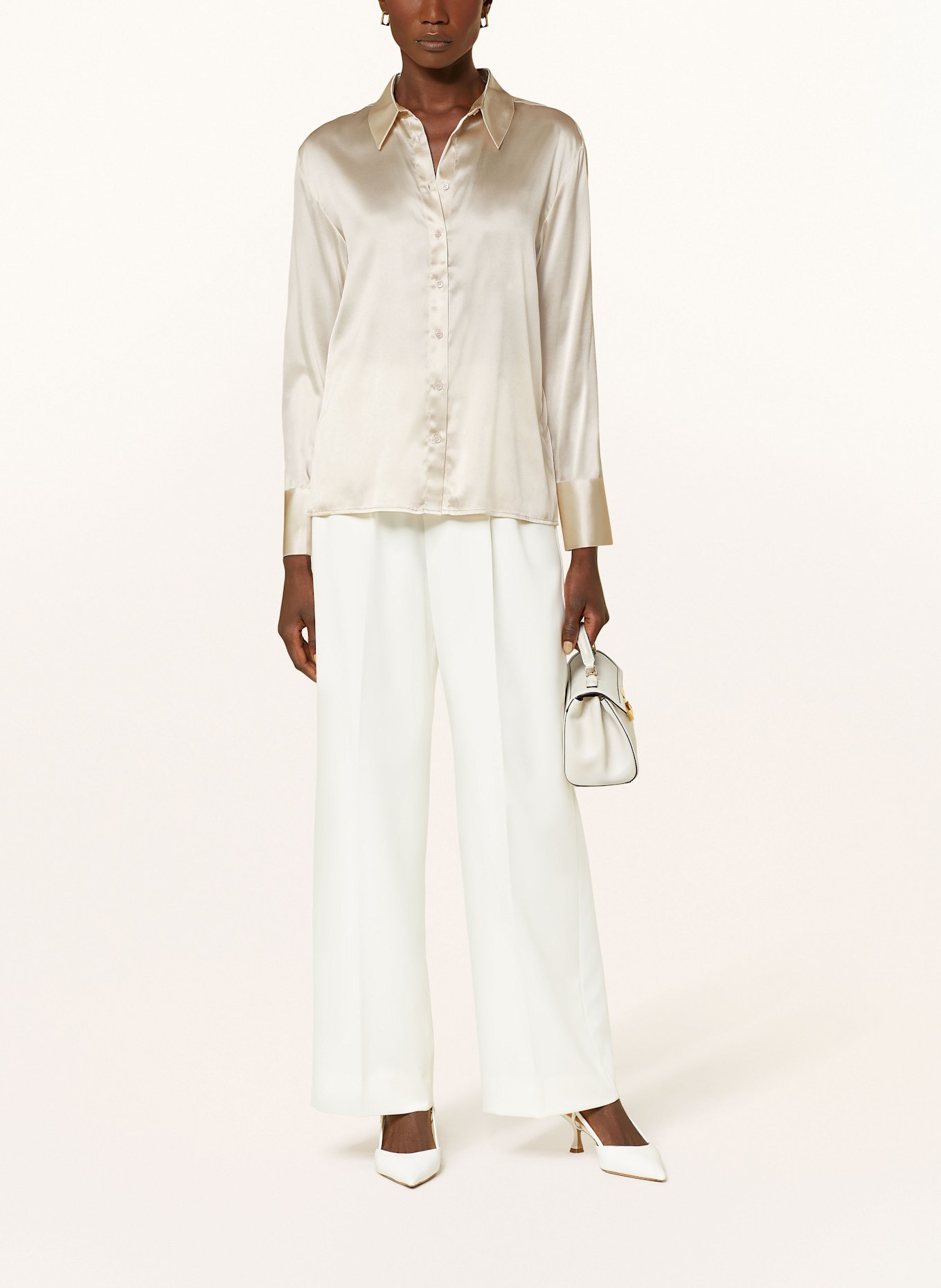 MRS & HUGS Hemdbluse aus Seide: BEIGE