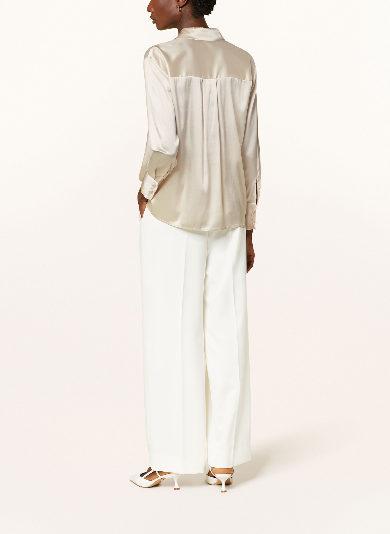 MRS & HUGS Hemdbluse aus Seide: BEIGE