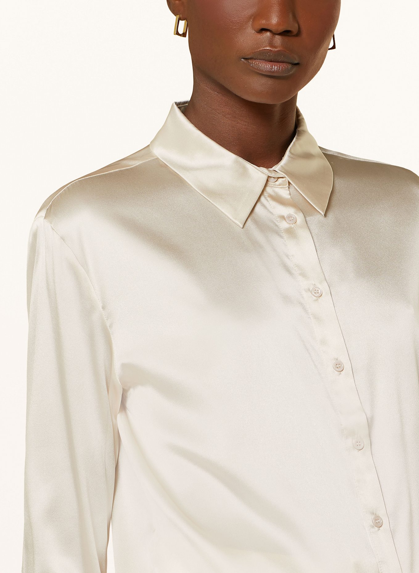 MRS & HUGS Hemdbluse aus Seide: BEIGE