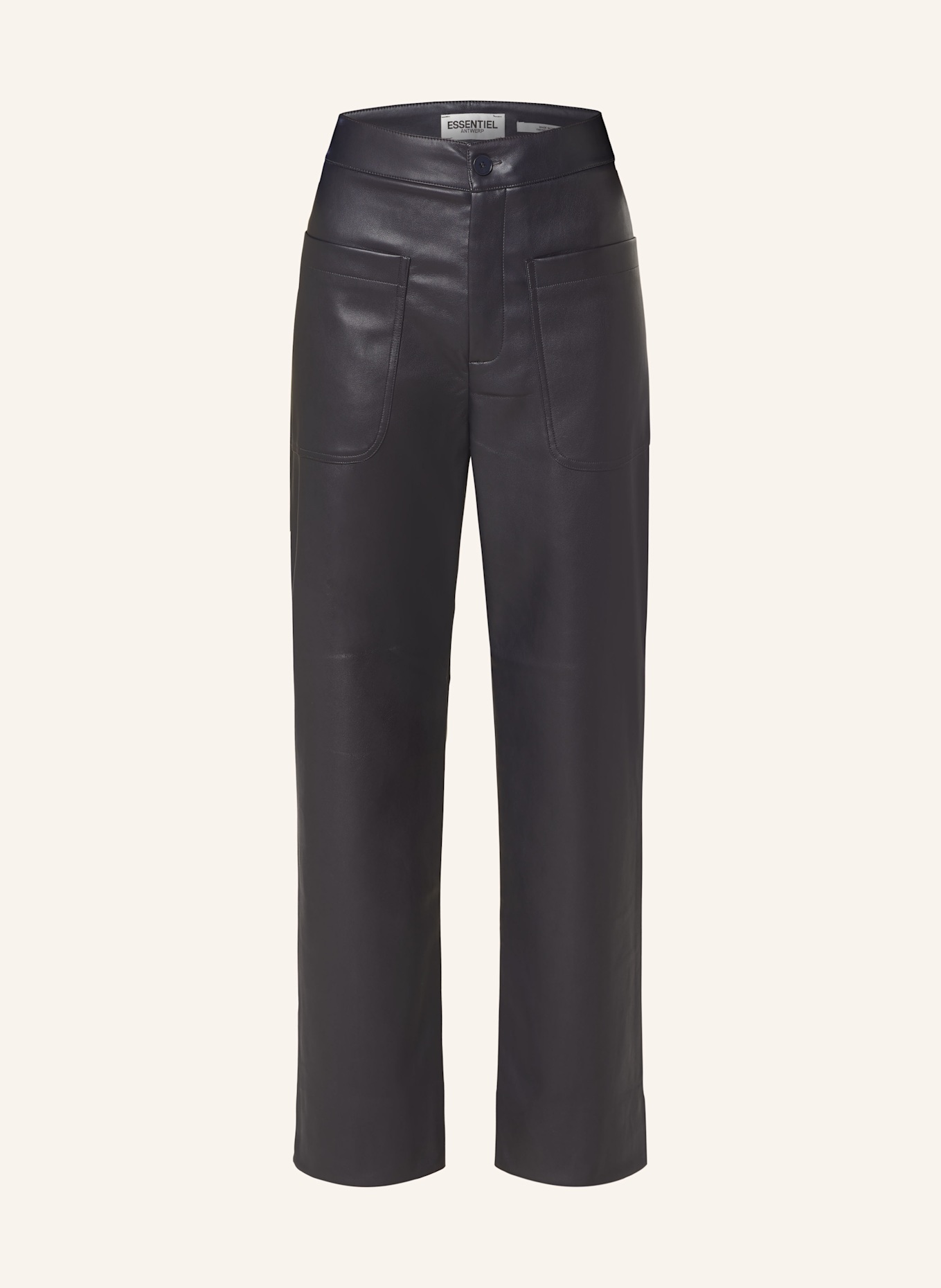ESSENTIEL ANTWERP GRATE trousers in leather look, Color: DARK BLUE (Image 1)