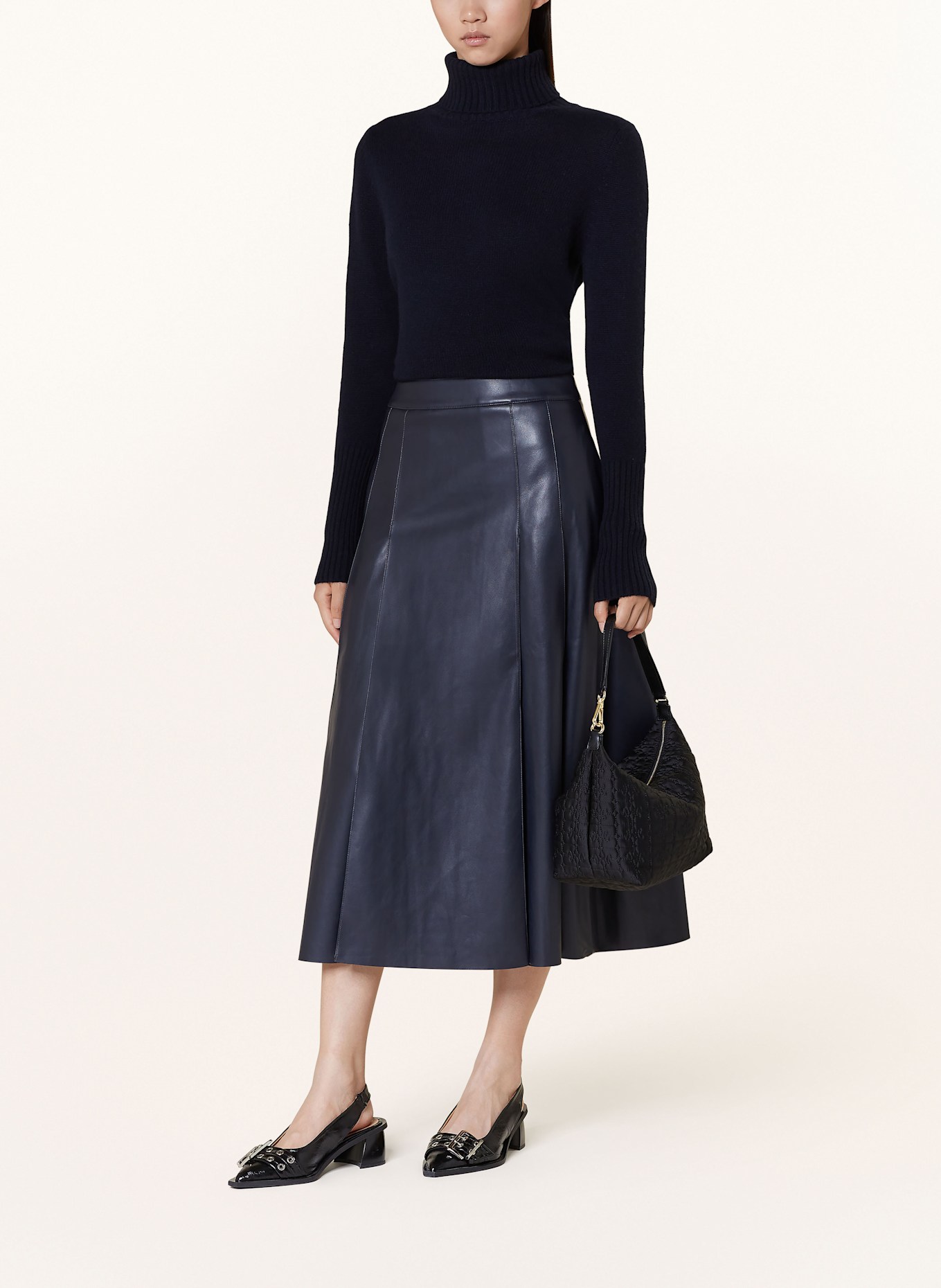 ESSENTIEL ANTWERP Skirt in leather look, Color: DARK BLUE (Image 2)