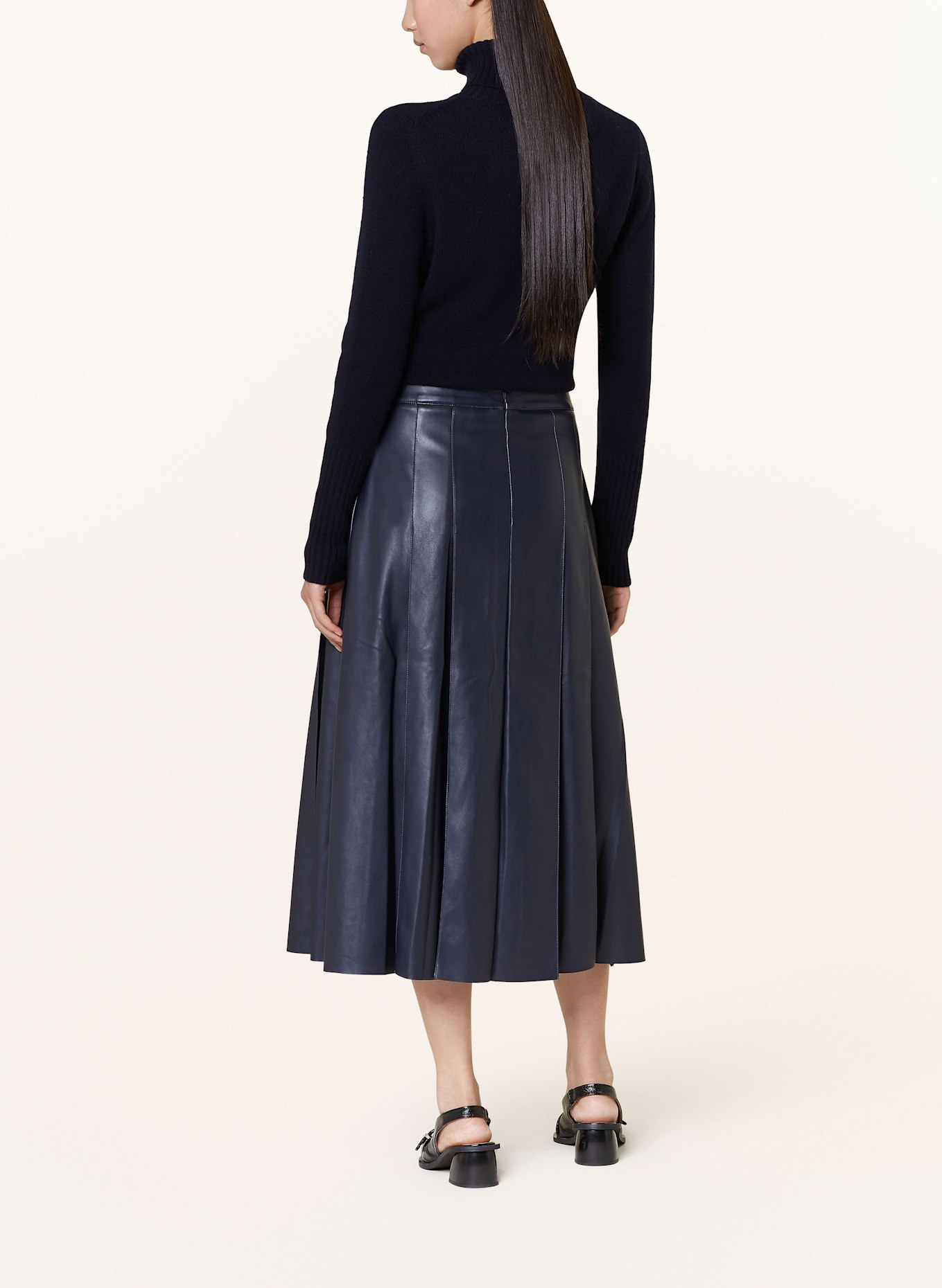 ESSENTIEL ANTWERP Skirt in leather look, Color: DARK BLUE (Image 3)