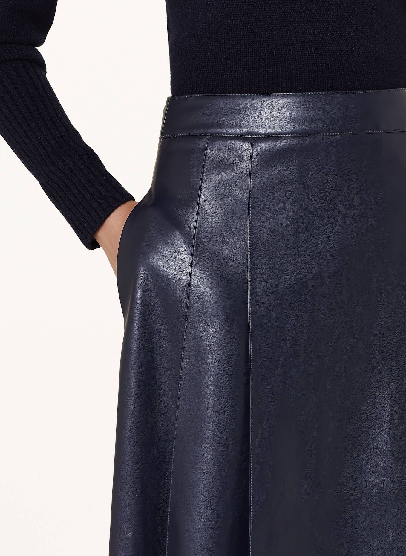 ESSENTIEL ANTWERP Skirt in leather look, Color: DARK BLUE (Image 4)